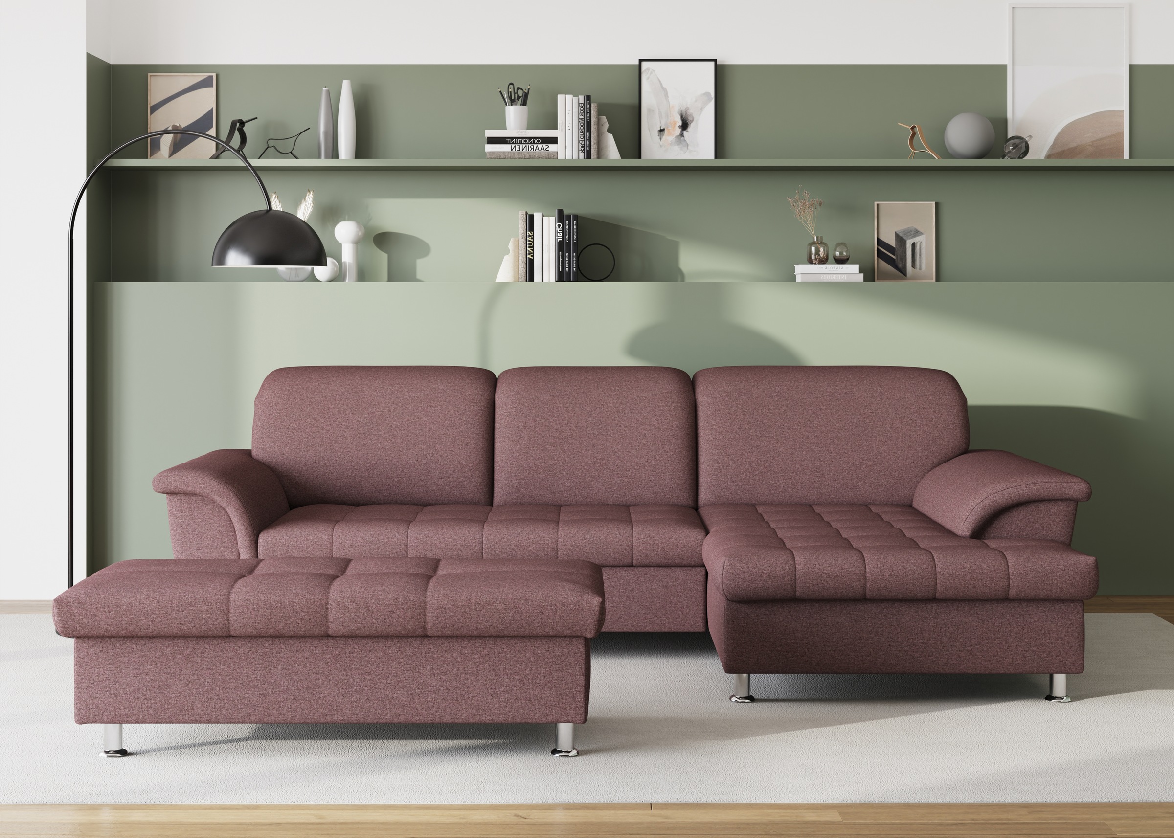 DOMO collection Ecksofa Franzi, wahlweise mit Bettfunktion, Bettkasten und Kopfteilverstellung