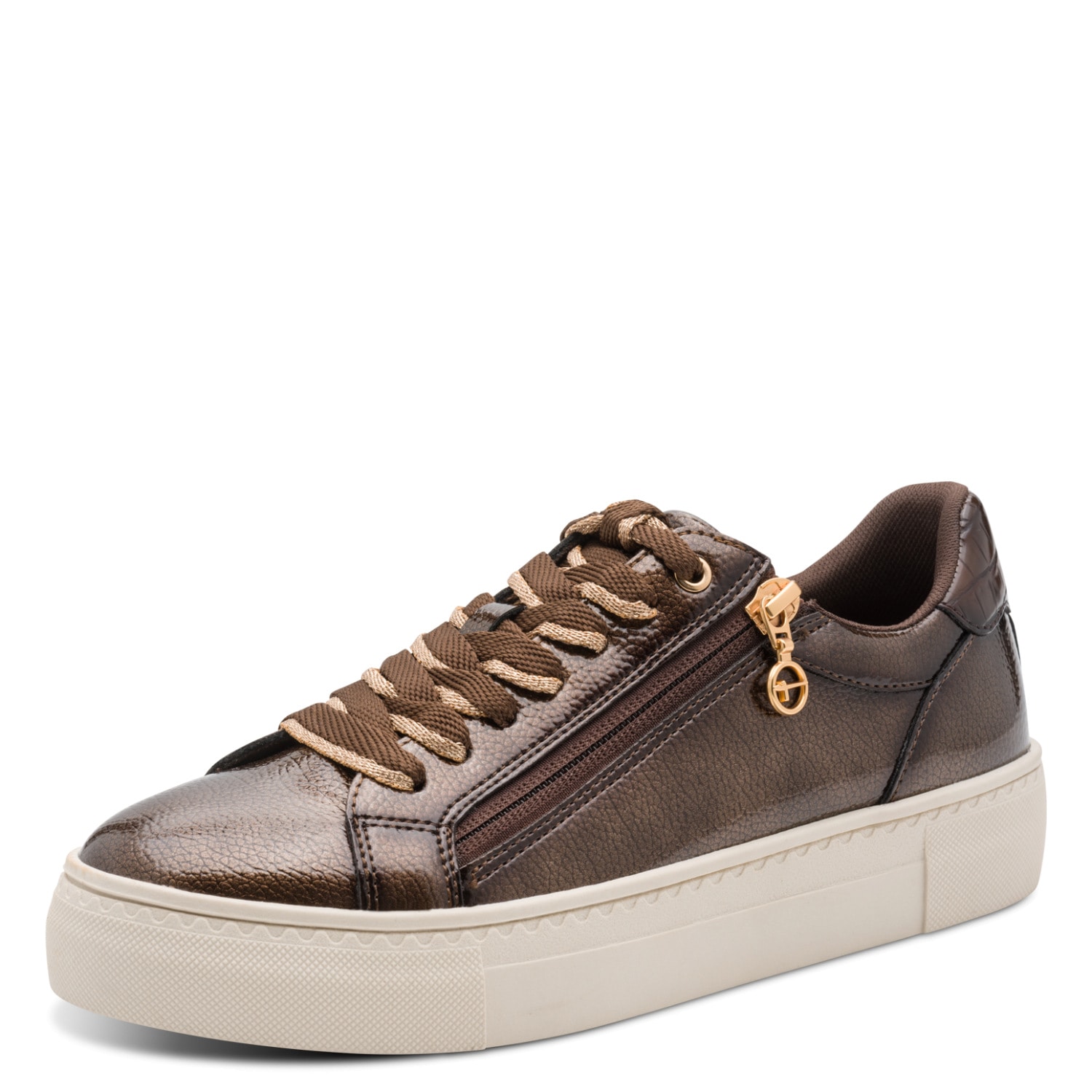 Tamaris Plateausneaker Freizeitschuh, Halbschuh, Schnürschuh mit T-Logoanhänger