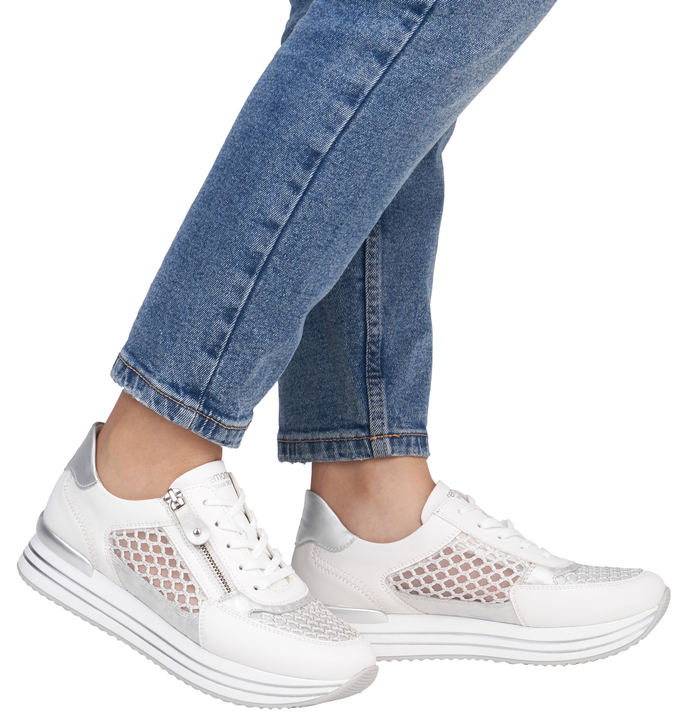 Remonte Plateausneaker, Freiezitschuh, Halbschuh, Schnürschuh, vegan, Kontrastbesatz