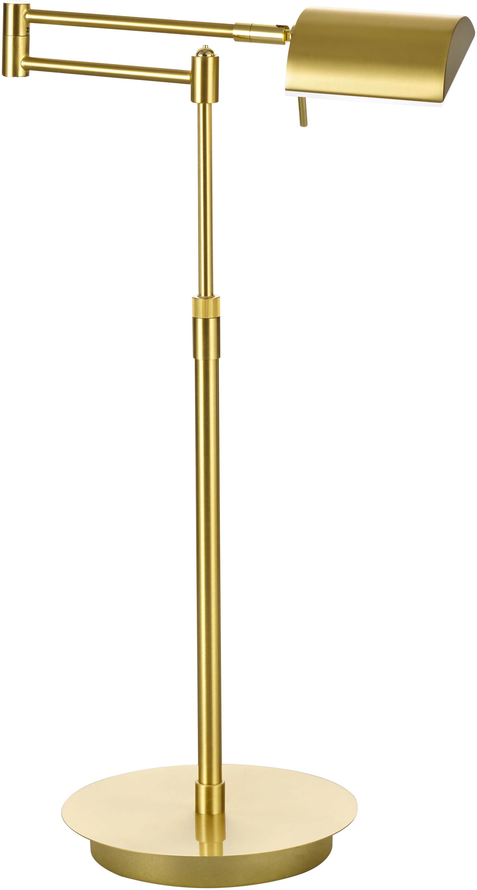 "LED Tischleuchte ""GRAZ"", gold (messingfarben matt), 1, H: 40cm, 1 Stk., HELL HÖLLISCH GUTES LICHT, Leuchten, Tastdimmer, In der Höhe einstellbar