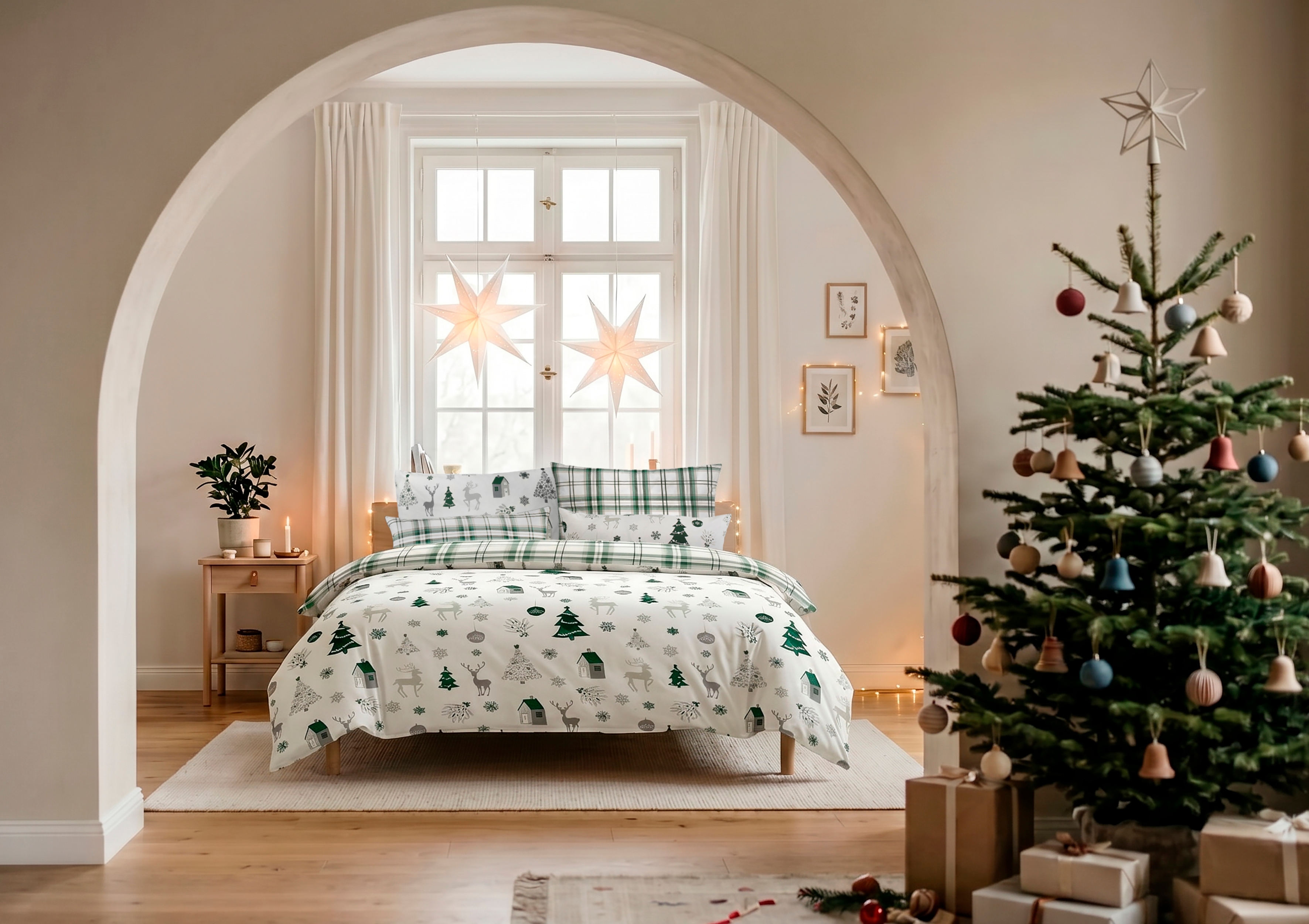 OTTO home Bettwäsche "Mikkel" 2 Bettwäsche ab Gr. 135x200 cm,100% Baumwolle, Weihnachten