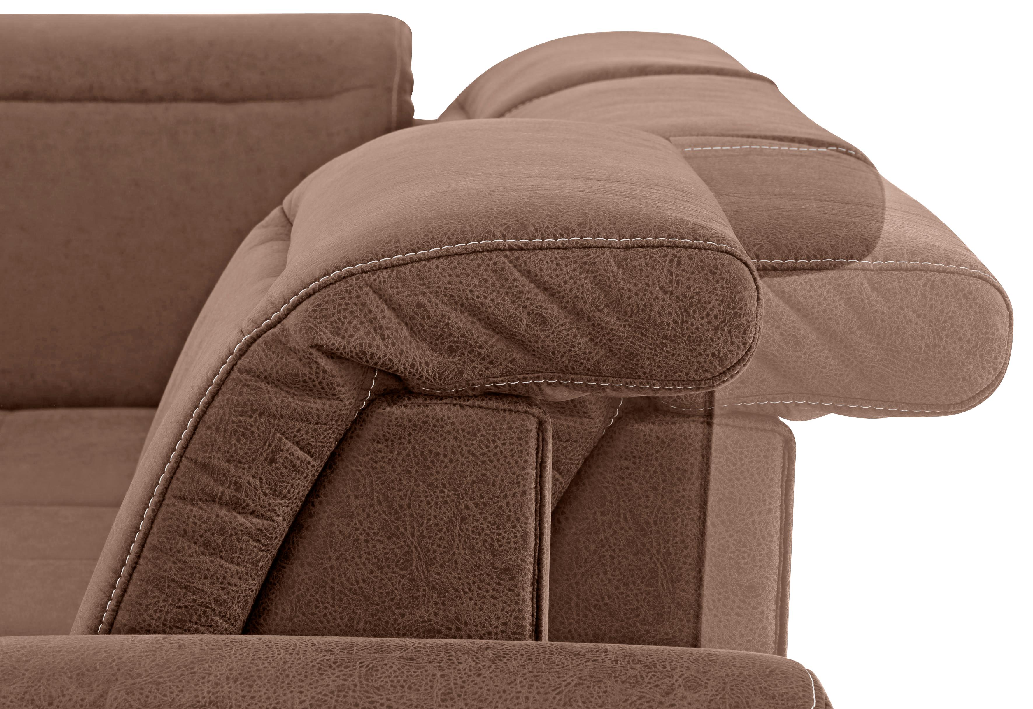 Thumbnail - Home affaire Ecksofa "Solvei L-Form" wahlweise auch mit Kopfteilverstellung und Bettfunktion, Federkern