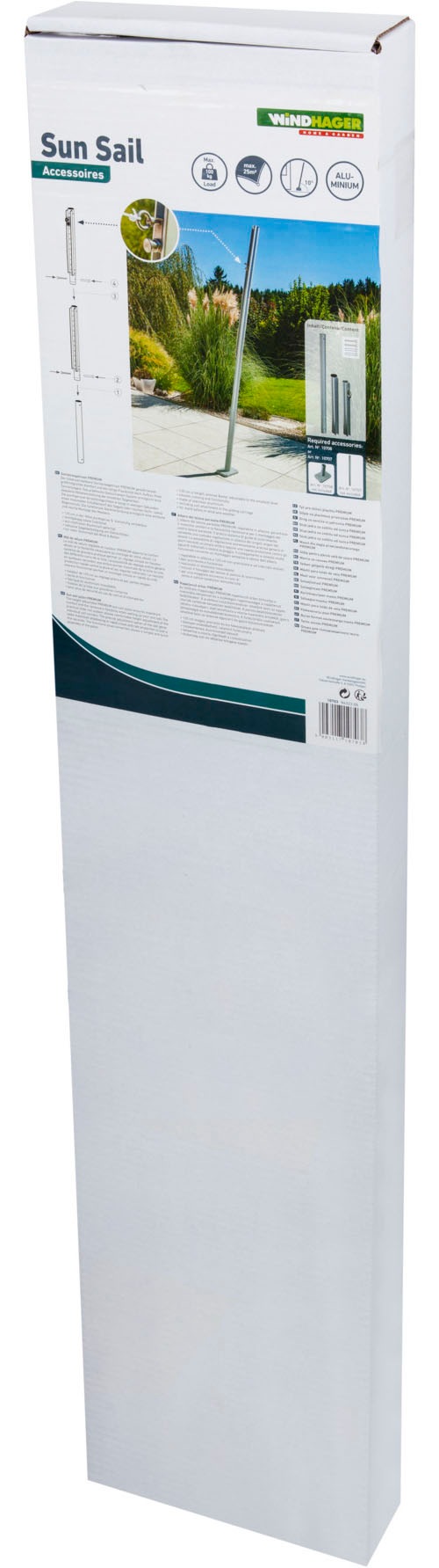 Windhager Sonnensegelmast »Premium« höhenverstellbares Gleitschienensystem