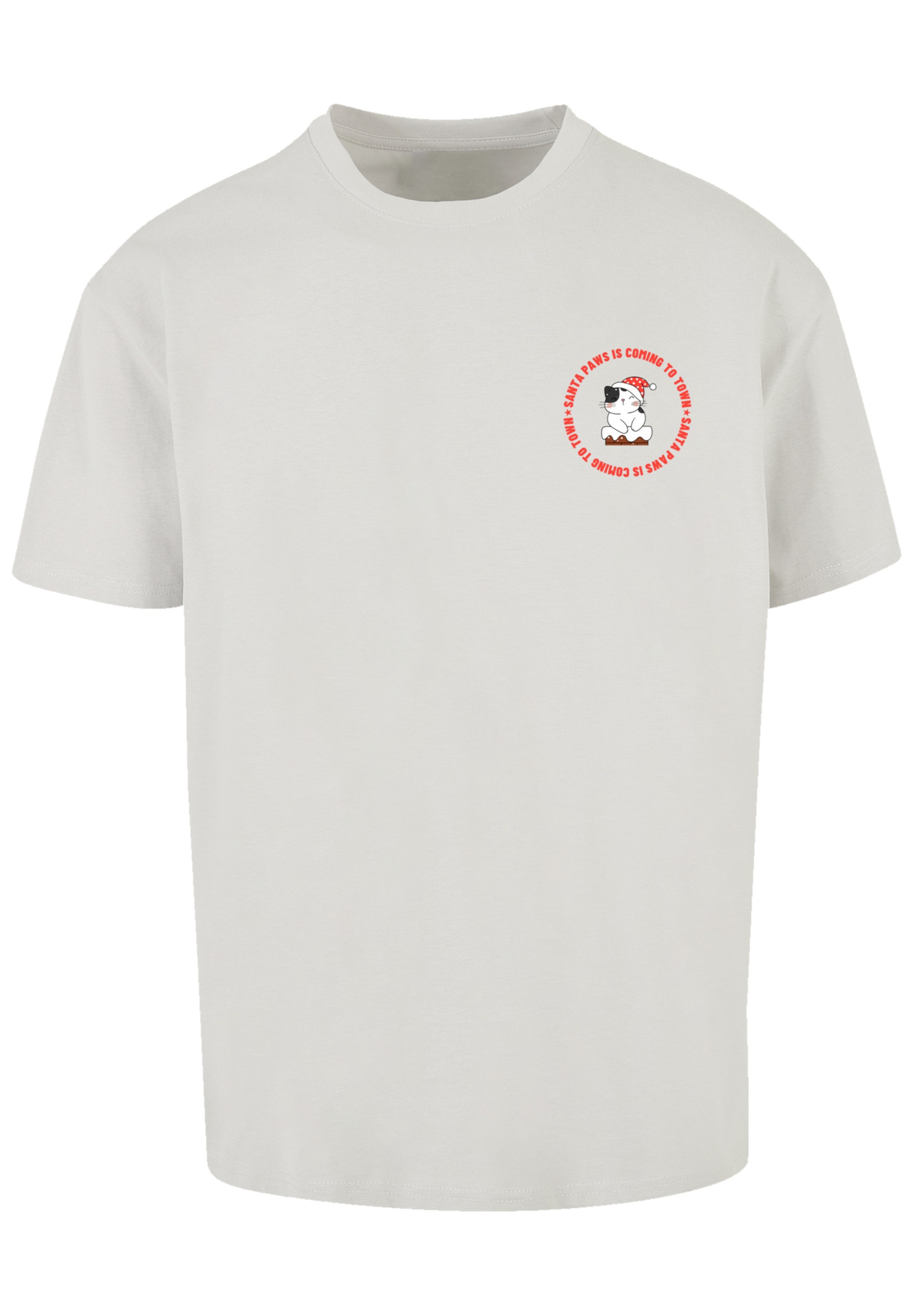 F4NT4STIC T-Shirt »Sansta Paws Christmas Cat Breast«, Premium Qualität, Rock-Musik, Band