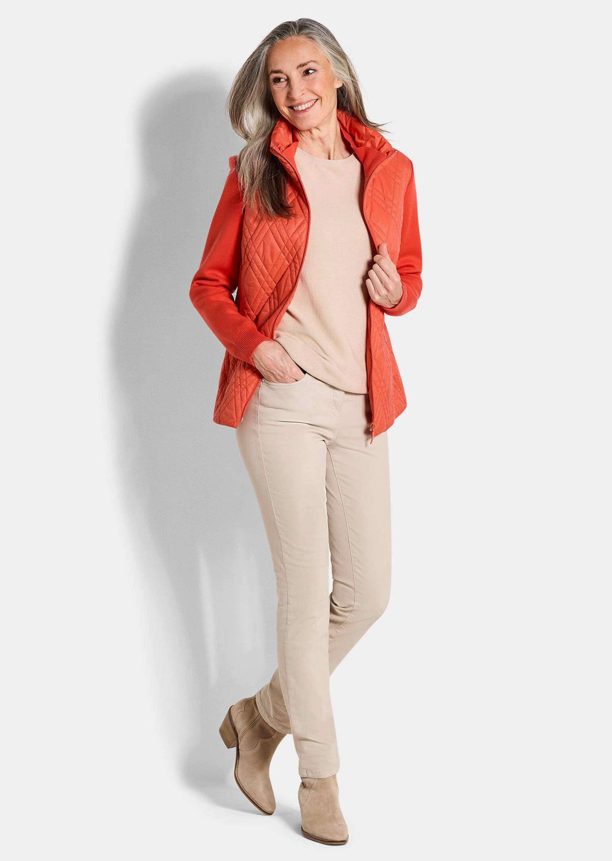 GOLDNER Kurzjacke "Kurzgröße Lässige Jacke mit Strick und Stepp" Steppjacke günstig online kaufen