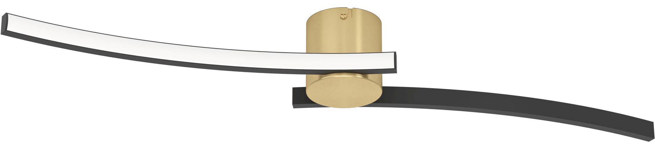 EGLO Deckenleuchte "Aieta Deckenlampe schwarz messing, Bürolampe, LED Lampe, Leuchte", 1, H: 8cm, 1 Stk.schwarz, Wohnzimmer, Leuchten,