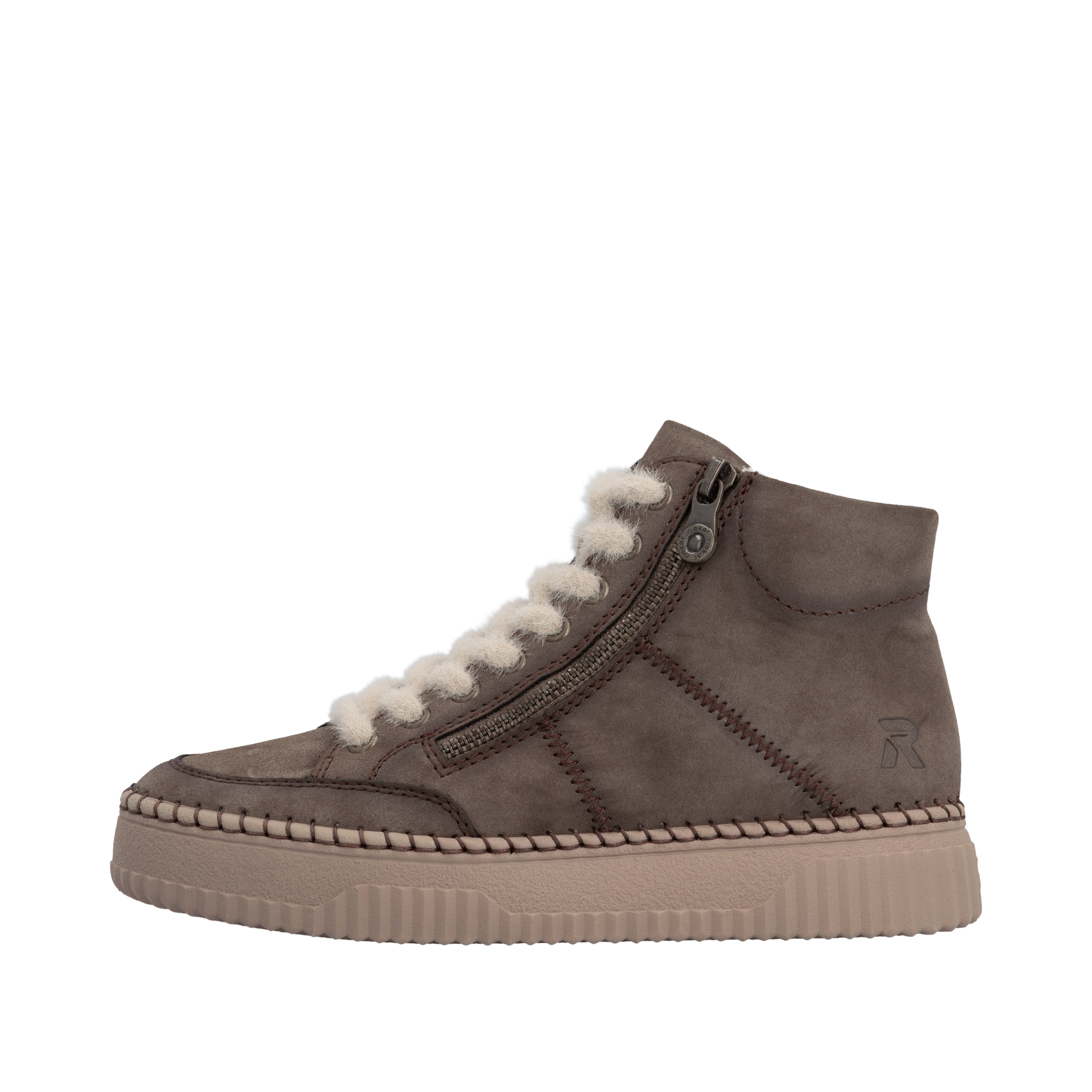 Rieker Schnürboots  Plateauboots, Stiefelette mit extravaganten Schnürsenkeln