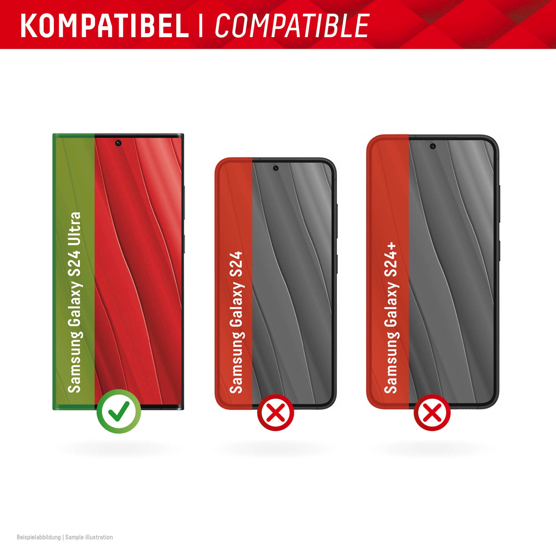 Displex Displayschutzglas »Real Glass + Case«, für Samsung Galaxy S24 Ultra, Displayschutzfolie Displayschutz Rundumschutz 360 Grad splitterfest