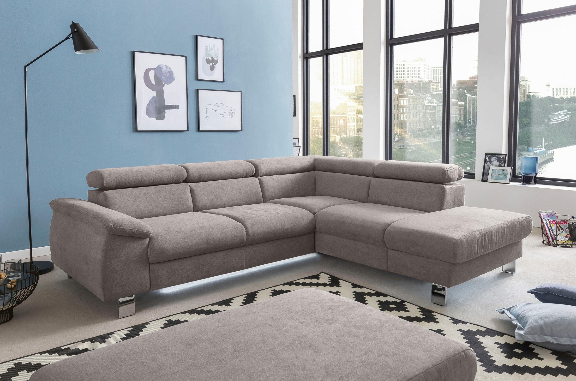 COTTA Ecksofa "Komaris L-Form, B: 249 cm" mit Kopfteilverstellung, optional günstig online kaufen