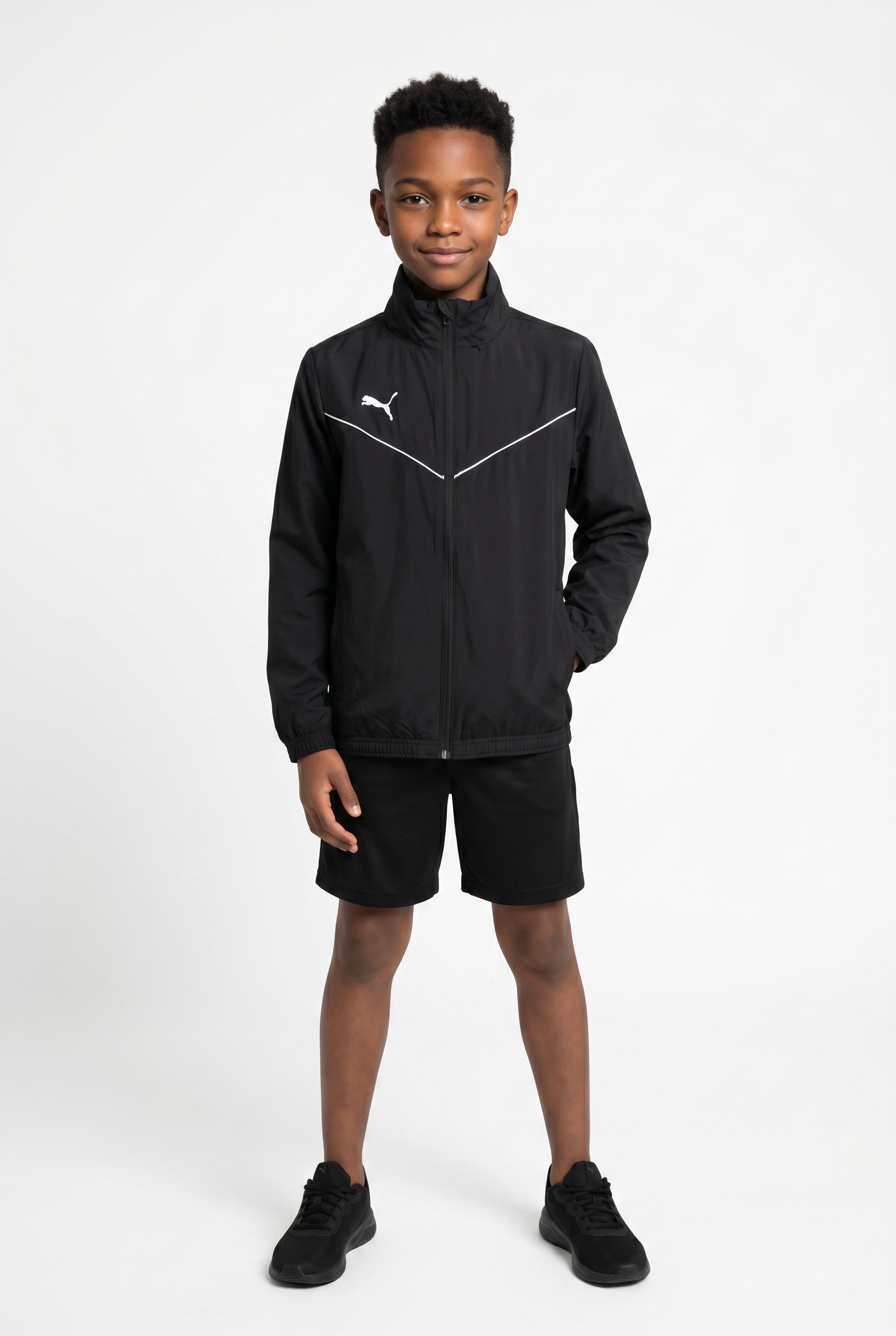 PUMA Windbreaker »TEAMRISE ALL WEATHER JKT JR« mit Kapuze sportlicher Stil, mit Kapuze, mit Reißverschlusstasche, Regular Fit