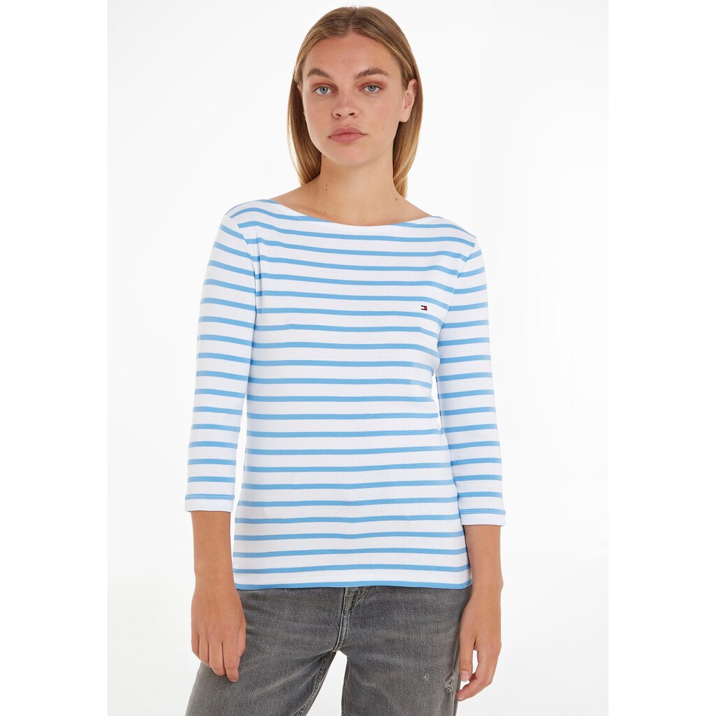 Tommy Hilfiger 3/4-Arm-Shirt »SLIM CODY RIB STP B-NK 3/4SLV« mit dezenter Tommy Hilfiger Logostickerei Tommy Hilfiger 3/4-Arm-Shirt »SLIM CODY RIB STP B-NK 3/4SLV« mit dezenter Tommy Hilfiger Logostickerei