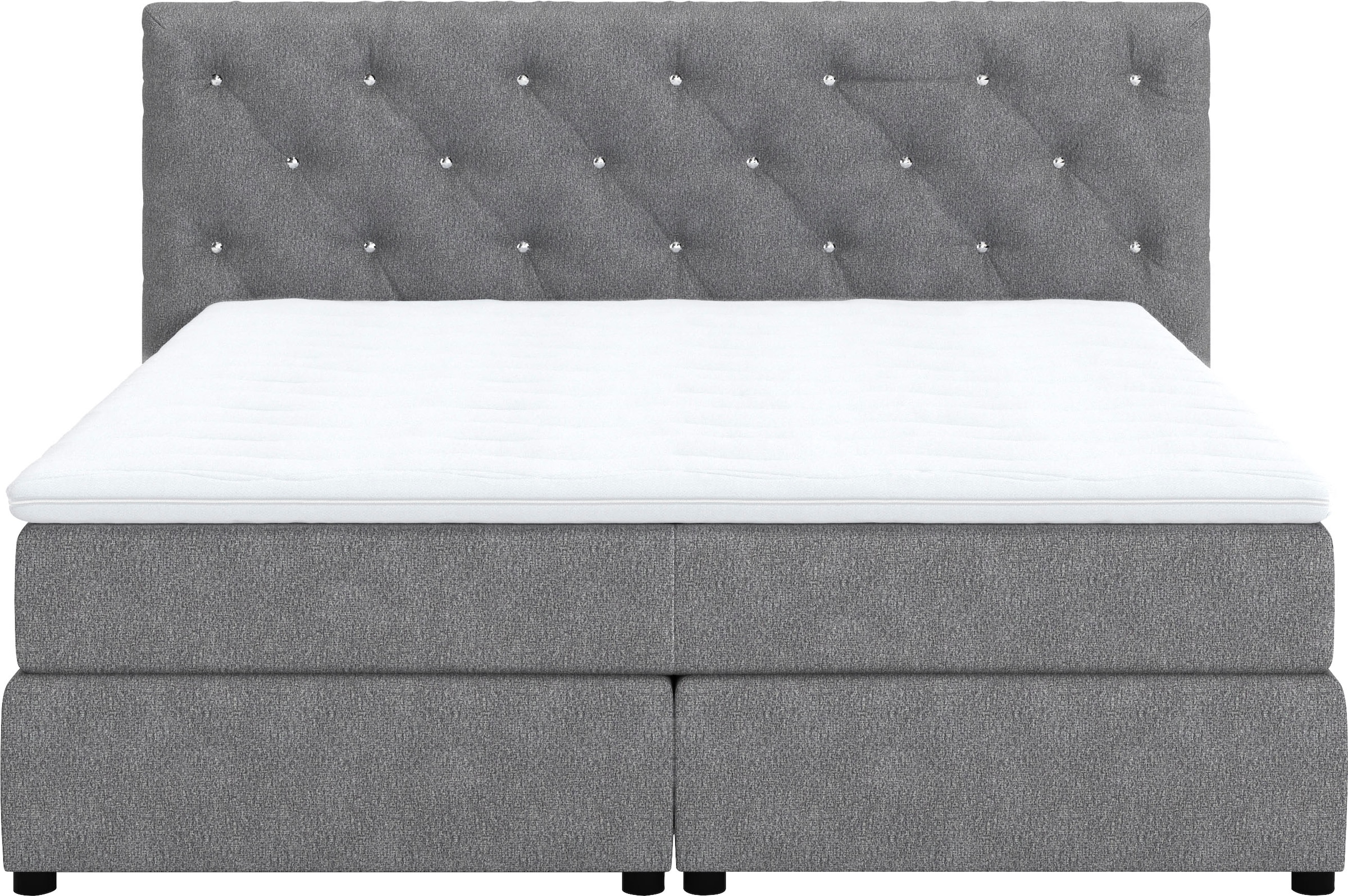 COTTA Boxspringbett »Castle«, mit Strasssteinen im Kopfteil, inkl. Topper