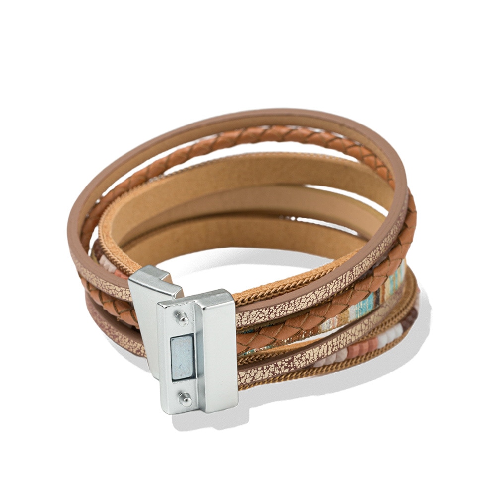 Firetti Armband »Schmuck Geschenk Edelstahl Leder Armschmuck Armkette«