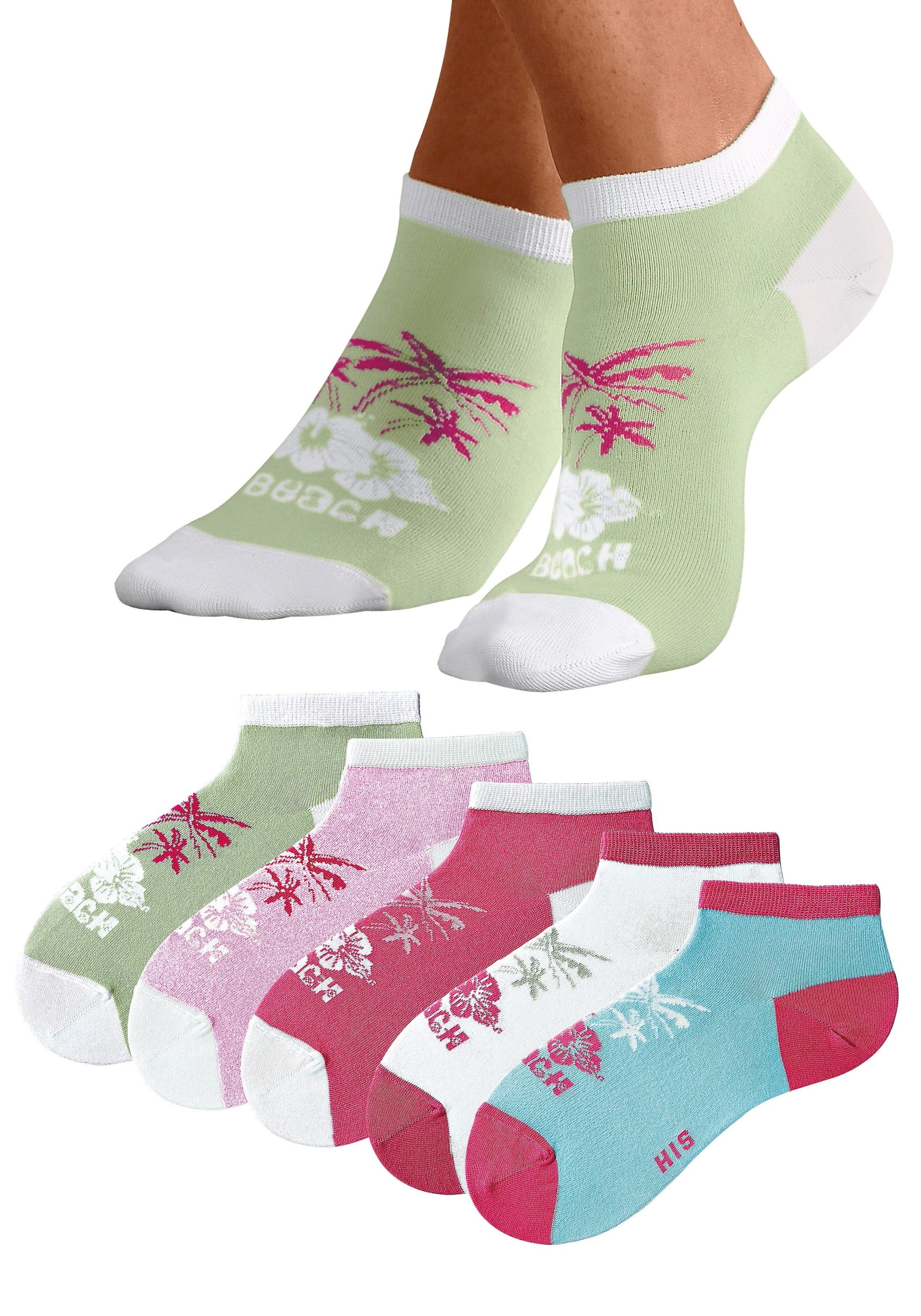 H.I.S Sneakersocken, (Set, Hawaii 5 Design im BAUR bestellen Paar), farbenfrohen 