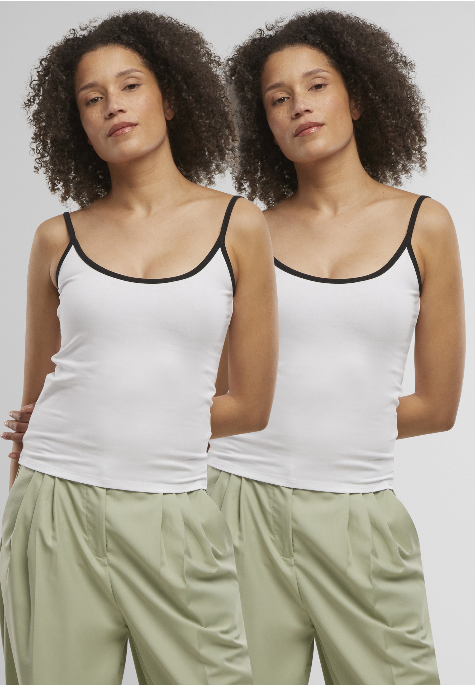 URBAN CLASSICS Muskelshirt »Urban Classics Ladies Contrast Basic Top 2-Pack« 1