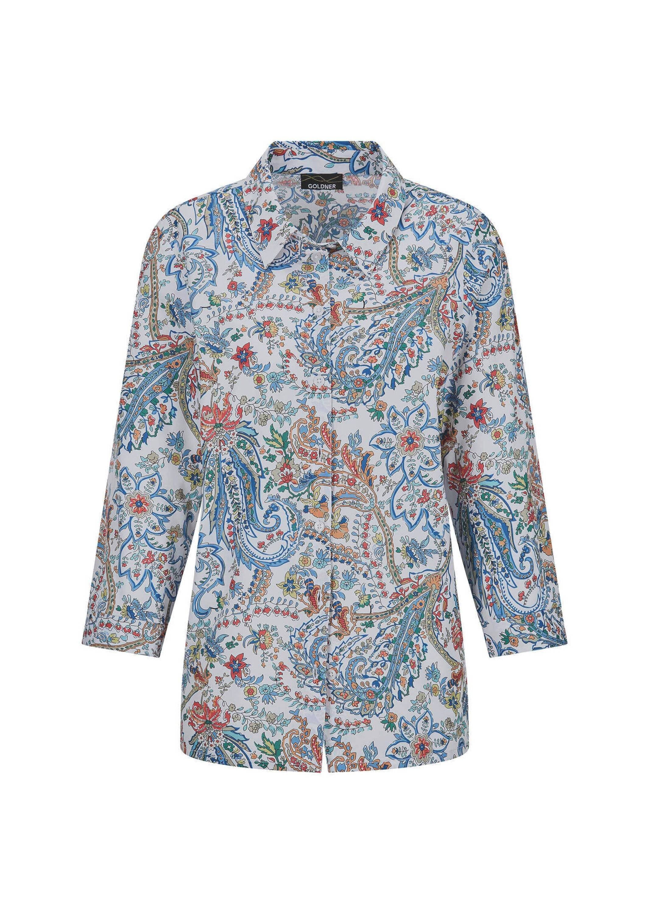 GOLDNER "Kurzgröße Druckbluse mit Paisley-Muster" pflegeleichte Qualität