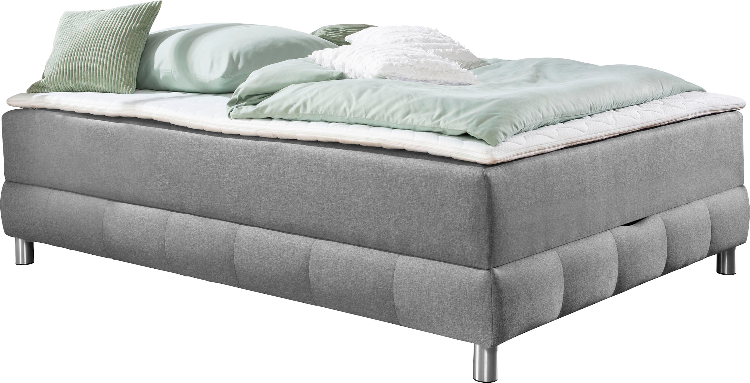 INOSIGN Boxspringbett »Vaasa«, für Dachschrägen geeignet, inkl. Bettkasten und Topper
