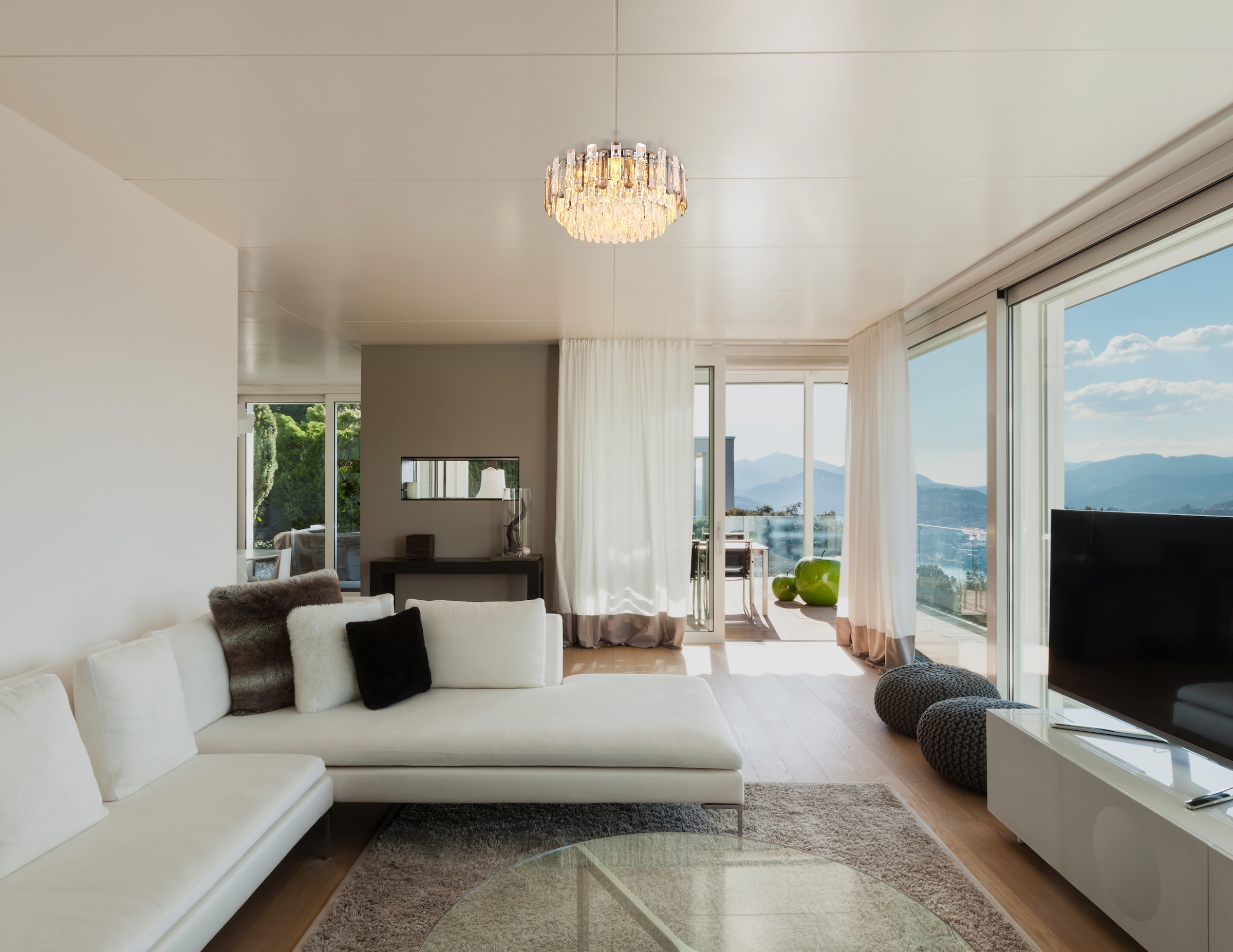 GLOBO LIGHTING Deckenleuchte »ORGINA«, Leuchtmittel E14 | ohne Leuchtmittel, Deckenlampe, Kristalle, Glasstäbe, Wohnzimmer, Esstisch