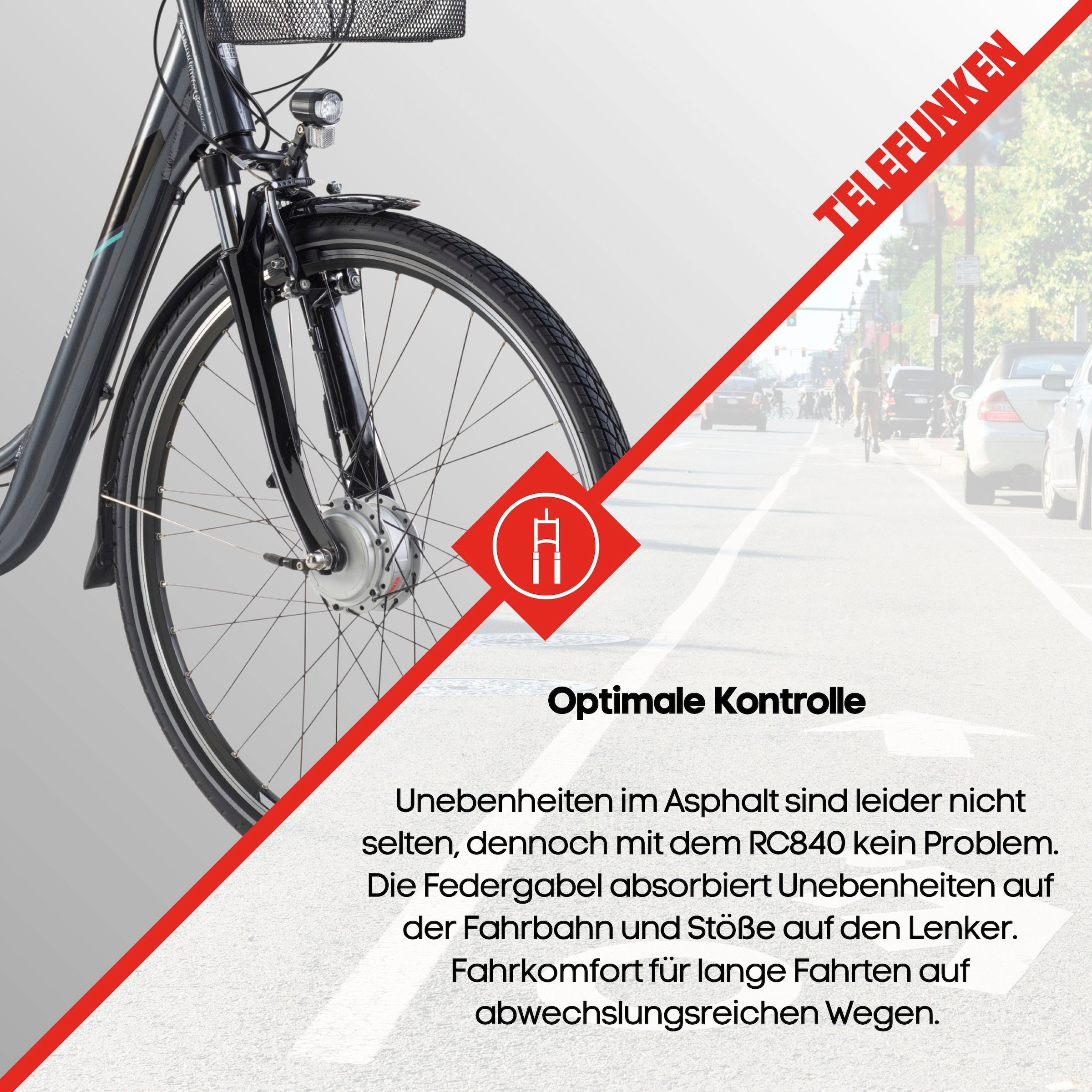 Telefunken E-Bike »Multitalent RC840«, 7 Gang, Shimano, Nexus, Frontmotor 250 W, Pedelec, Elektrofahrrad für Damen u. Herren