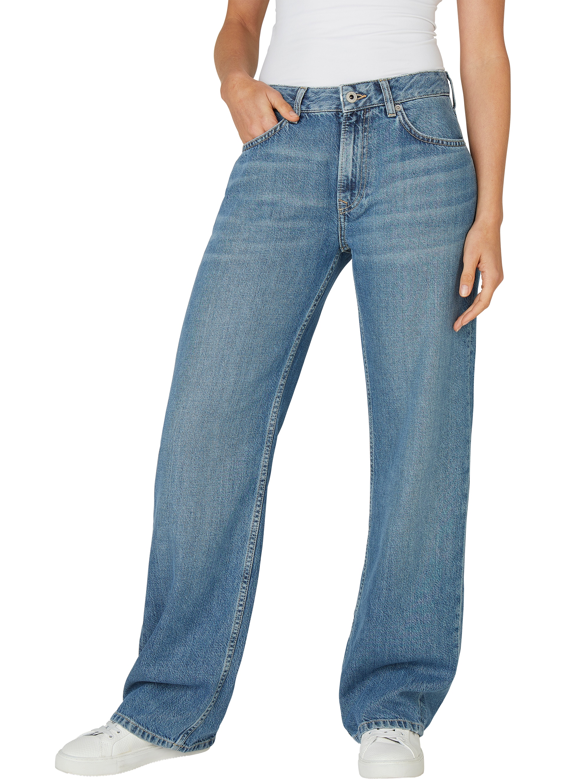 Pepe Jeans Loose-fit-Jeans "LOOSE ST JEANS LW NICKY", mit geradem Bein günstig online kaufen