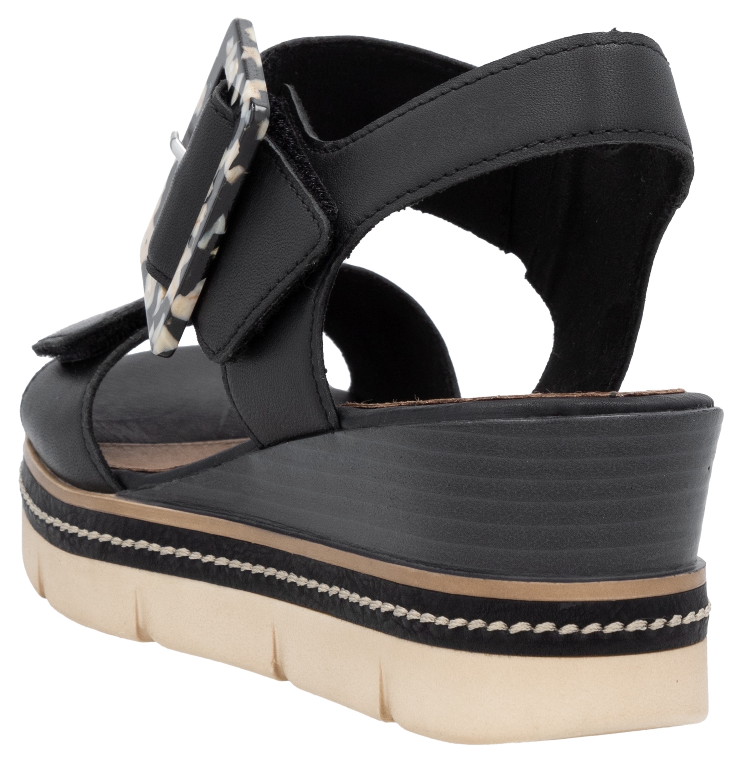 Remonte Keilsandalette »Elisabeth Hurley-Collection«, Keilabsatz, Riemensandale, Sommerschuh, auffällige Zierschnalle