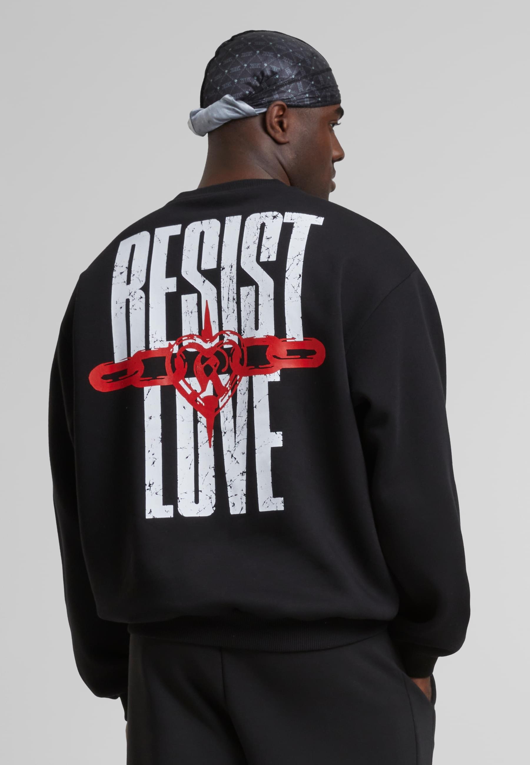 Karl Kani Rundhalspullover »Karl Kani Woven Signature Resist Love Crew«, (1 tlg.)