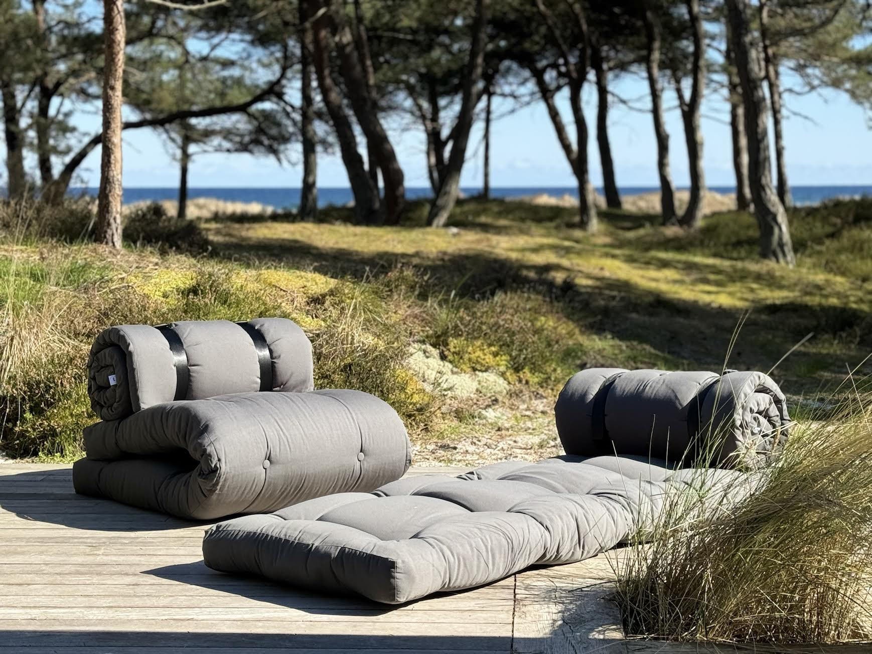 Karup Design Gartensessel "BUCKLE-UP Chair out™, LoungesesselI in Schlafplatz verwandelbar" B/H/T ca: 70x60x95cm - Liegefläche 70x200cm, Outdoor geeignet, Schmutz- und Wasserabweisend, Made in Europe