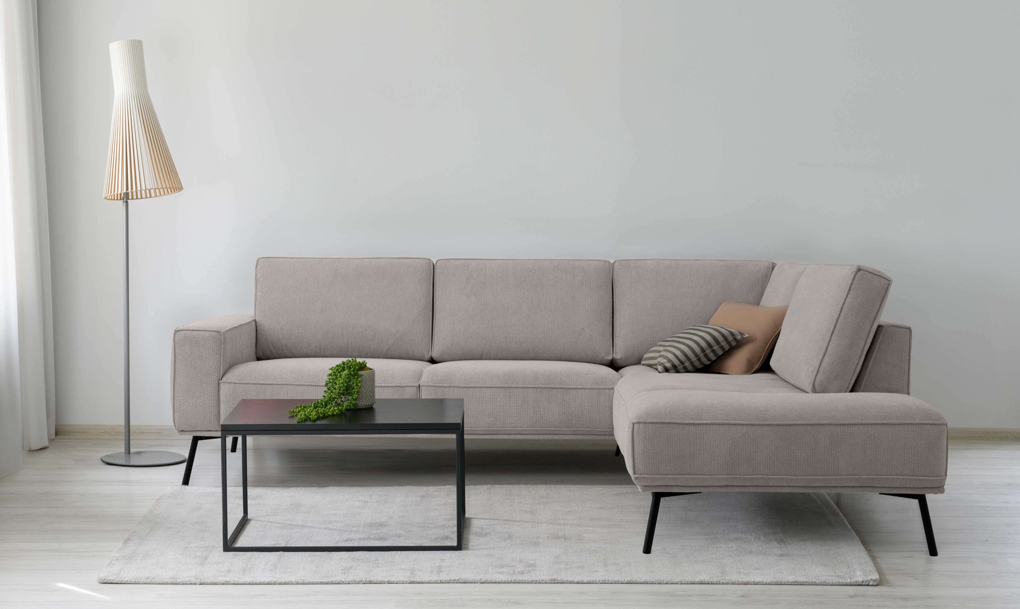 andas Ecksofa »Vosby«, Breite 260 cm, Chenille, mit dekorativer Kedernaht