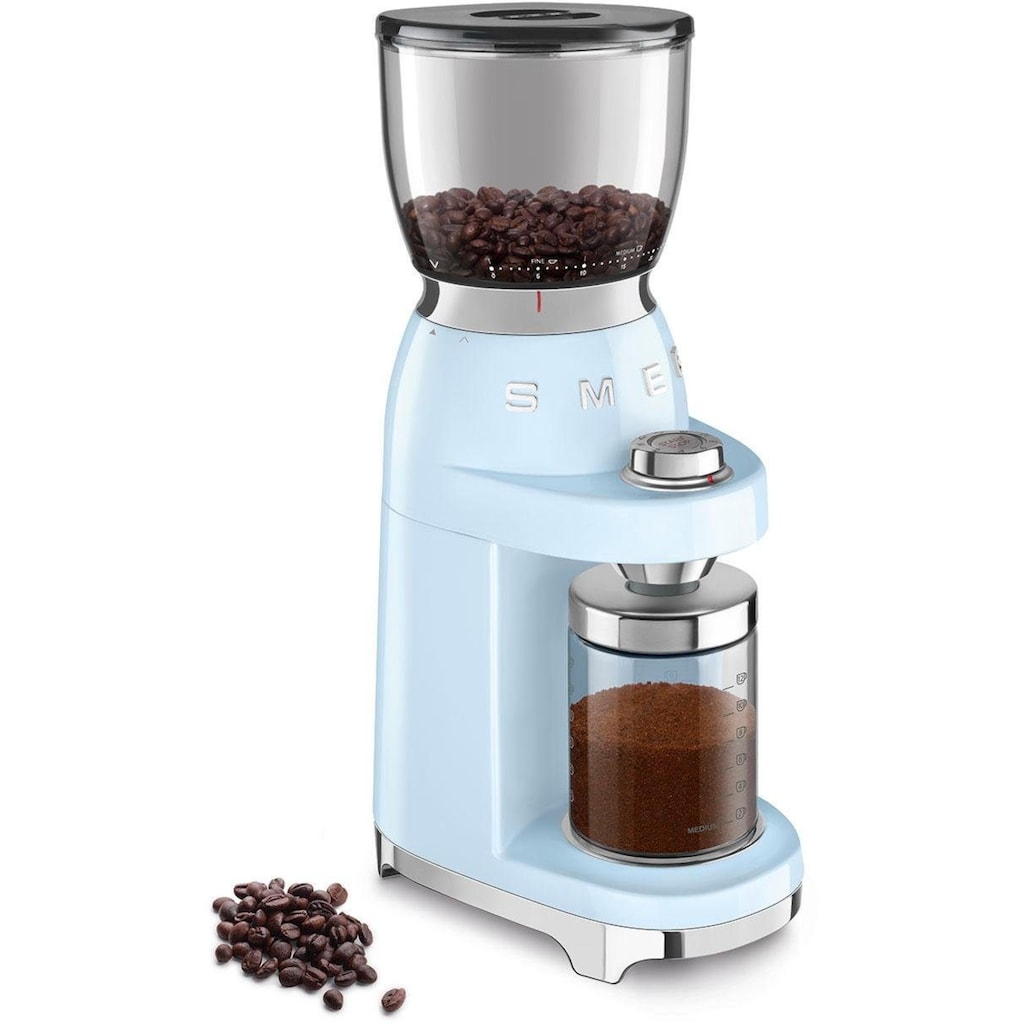 Smeg Kaffeemühle »CGF01PBEU«, 150 W, Kegelmahlwerk, 350 g Bohnenbehälter