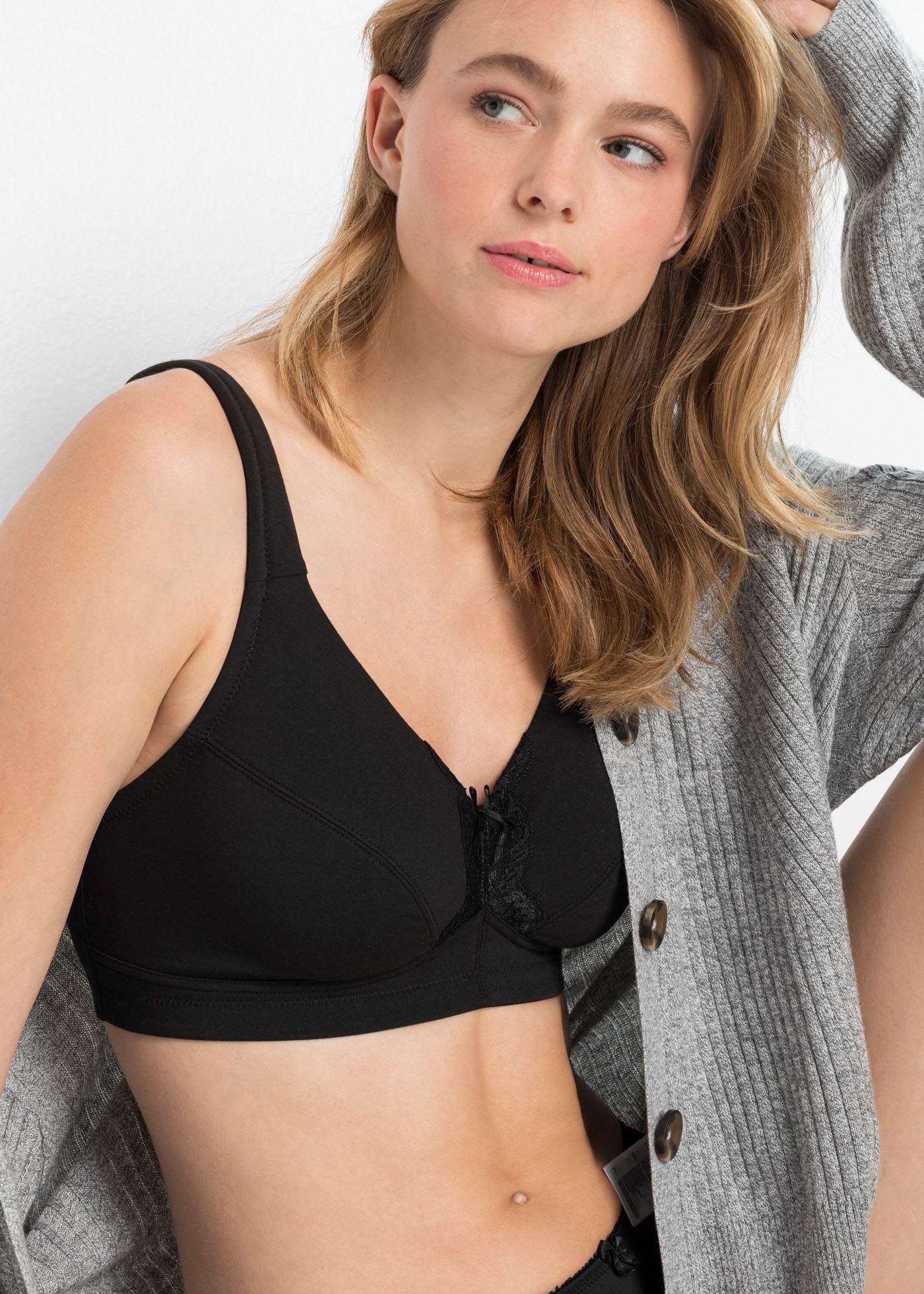 bonprix Büstenhebe »BH ohne Bügel mit Baumwolle (2er Pack)« Packung, 2, 2 Stk. BH ohne Bügel mit Baumwolle (2er Pack)