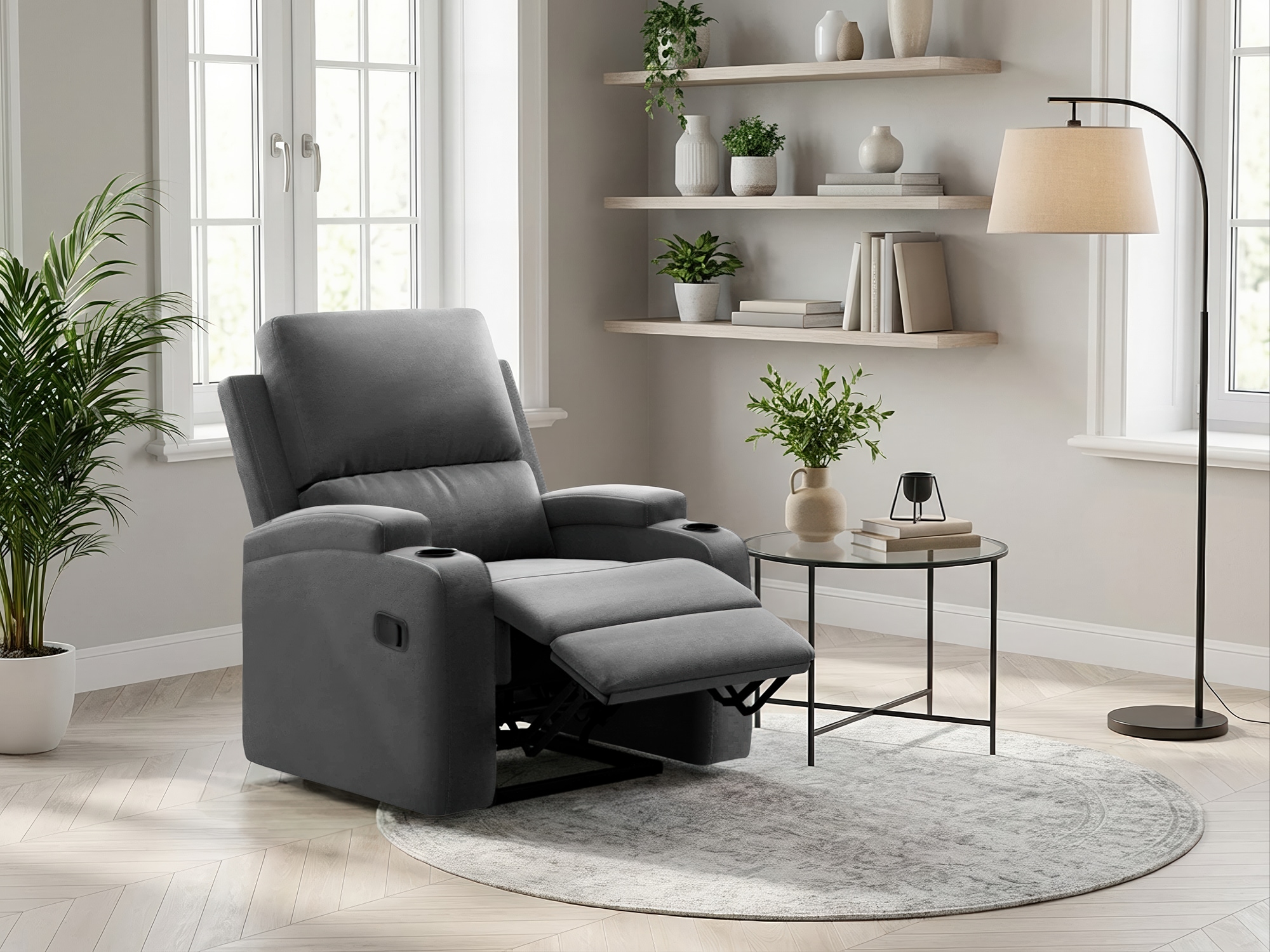 OTTO home Relaxsessel "NAPORI Lederoptik, Kinosessel, Multimedia-Sessel" TV-Sessel mit manueller u elektrischer Relaxfunktion u. Getränkehalter