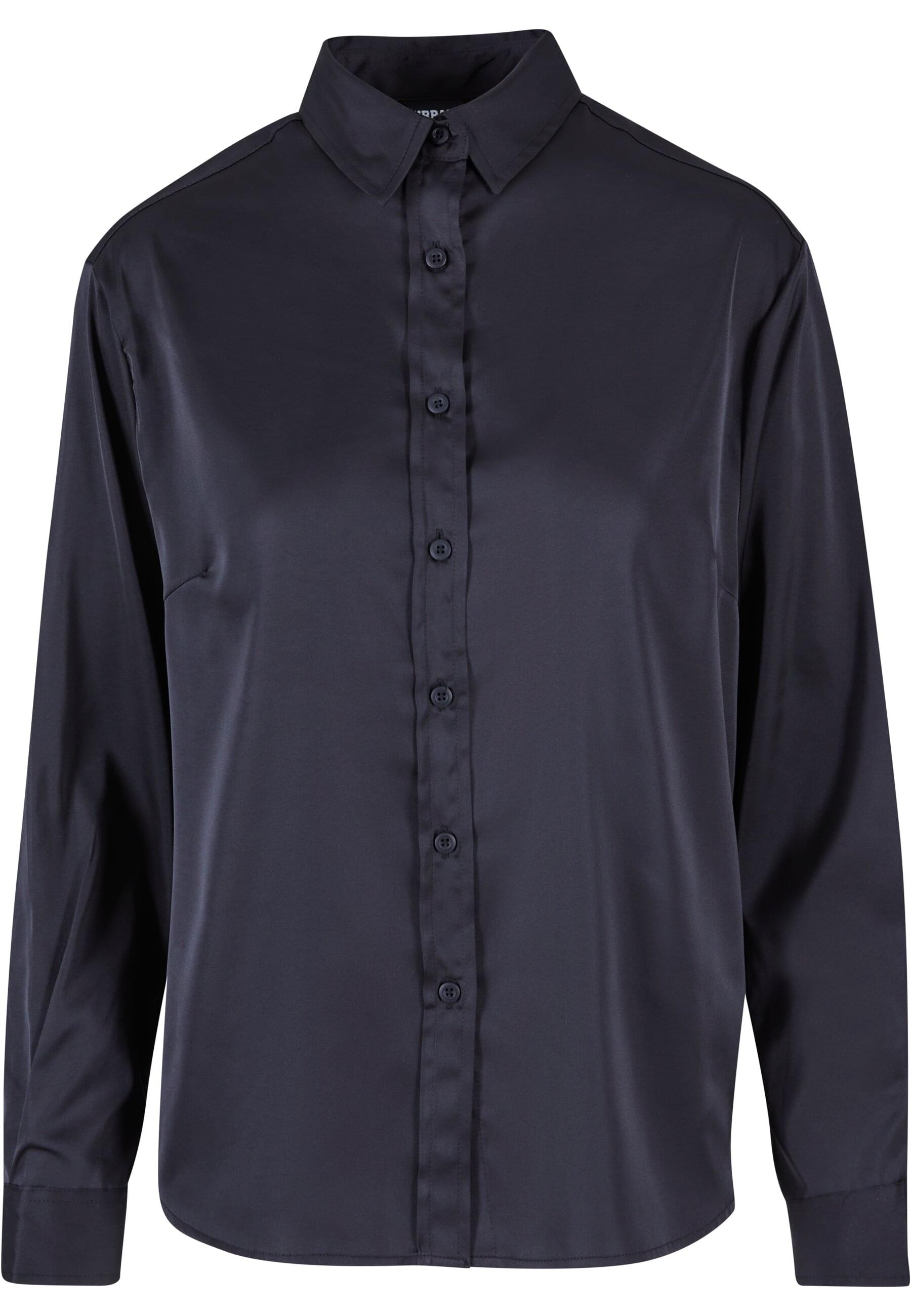 URBAN CLASSICS Langarmhemd »Urban Classics Damen Ladies Satin Shirt«