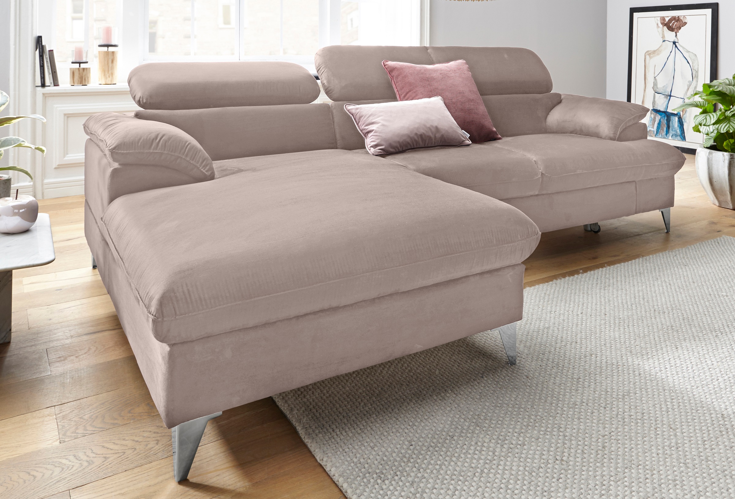 COTTA Ecksofa "Caluso L-Form", mit Kopfteilverstellung, wahlweise mit Bettf günstig online kaufen
