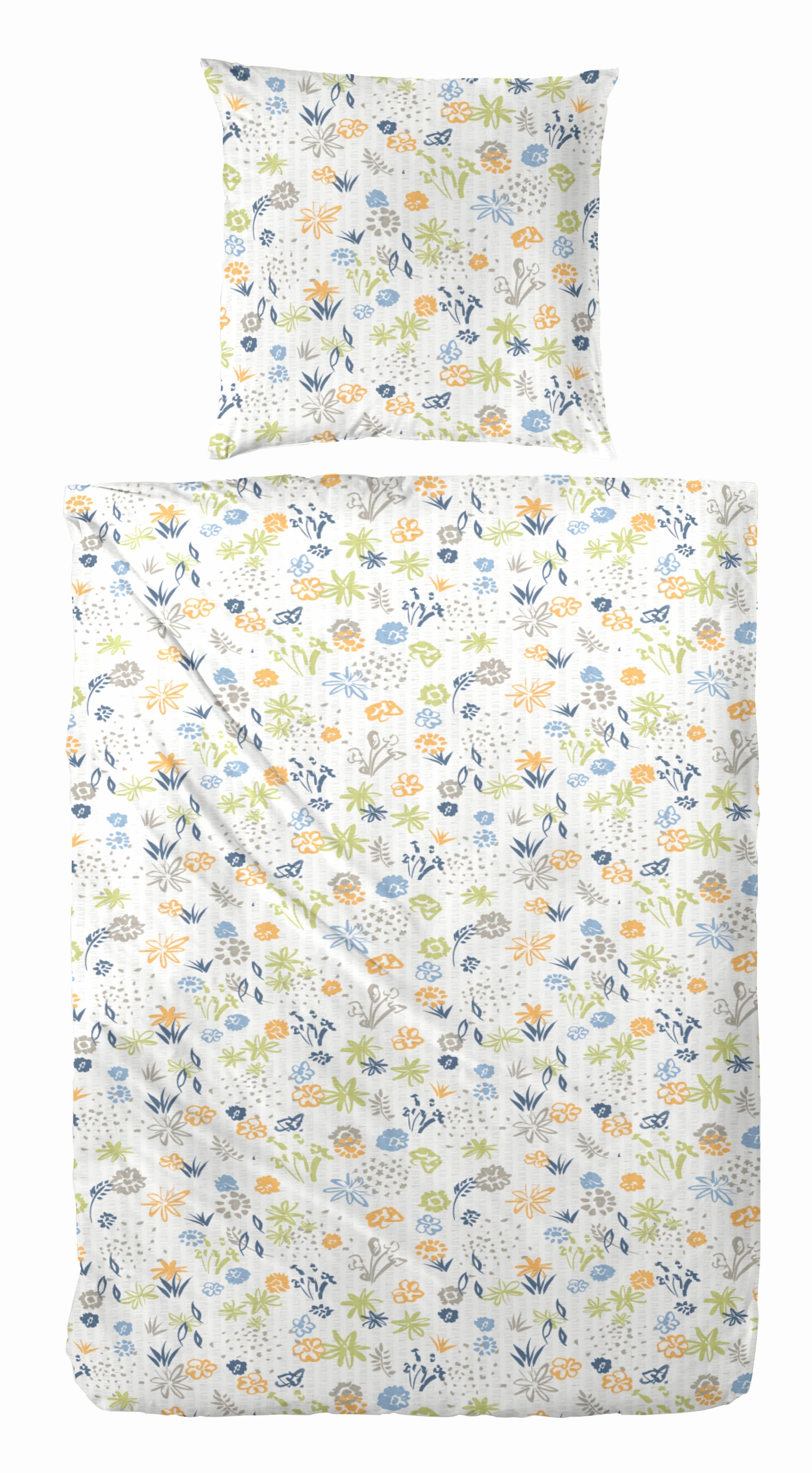 Primera "Primera Soft-Seersucker-Bettwäsche Blümchen" 2 Stk. mit bunten Blumen