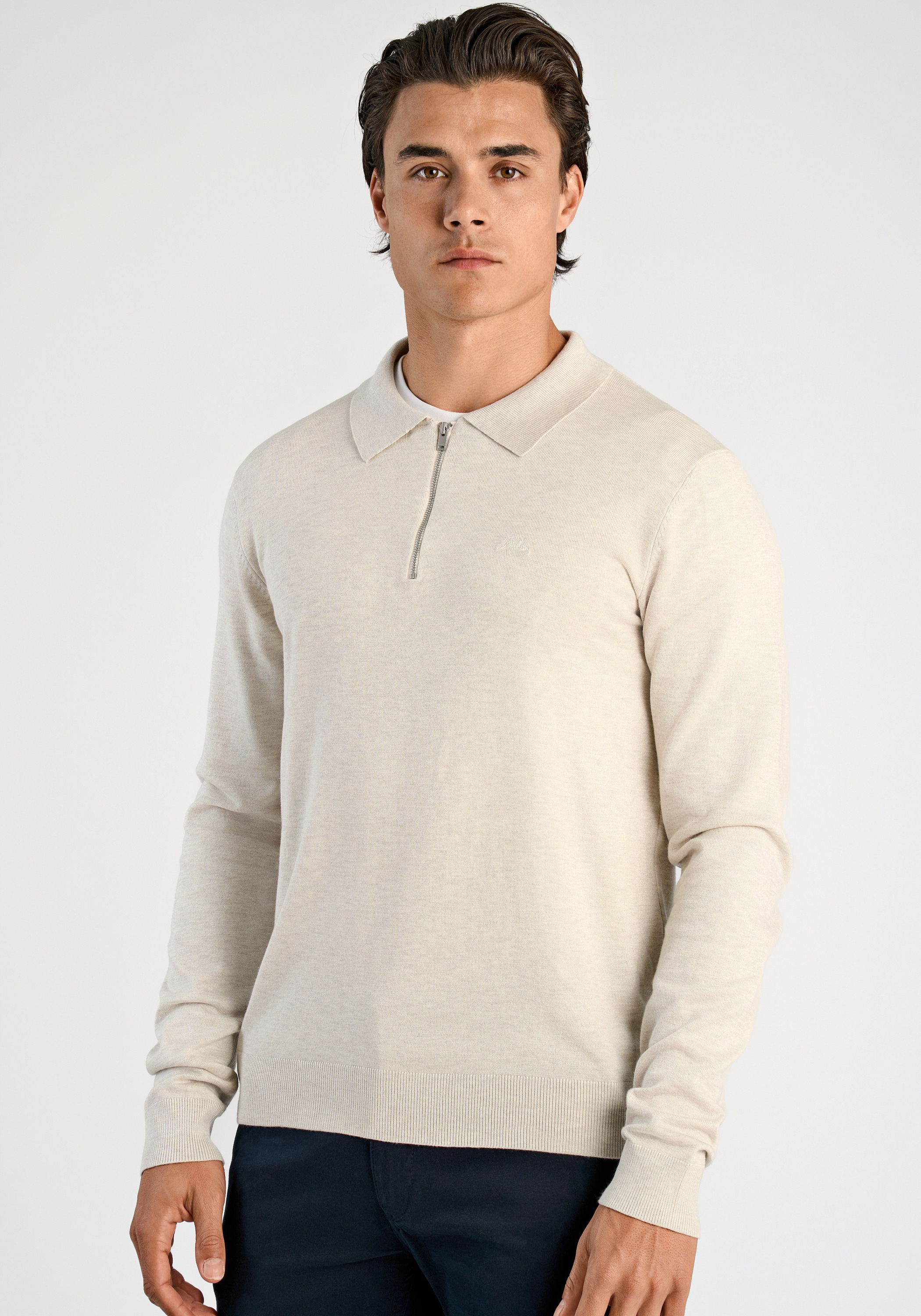 LINDBERGH Langarm-Poloshirt "Troyer Slim Fit" günstig online kaufen