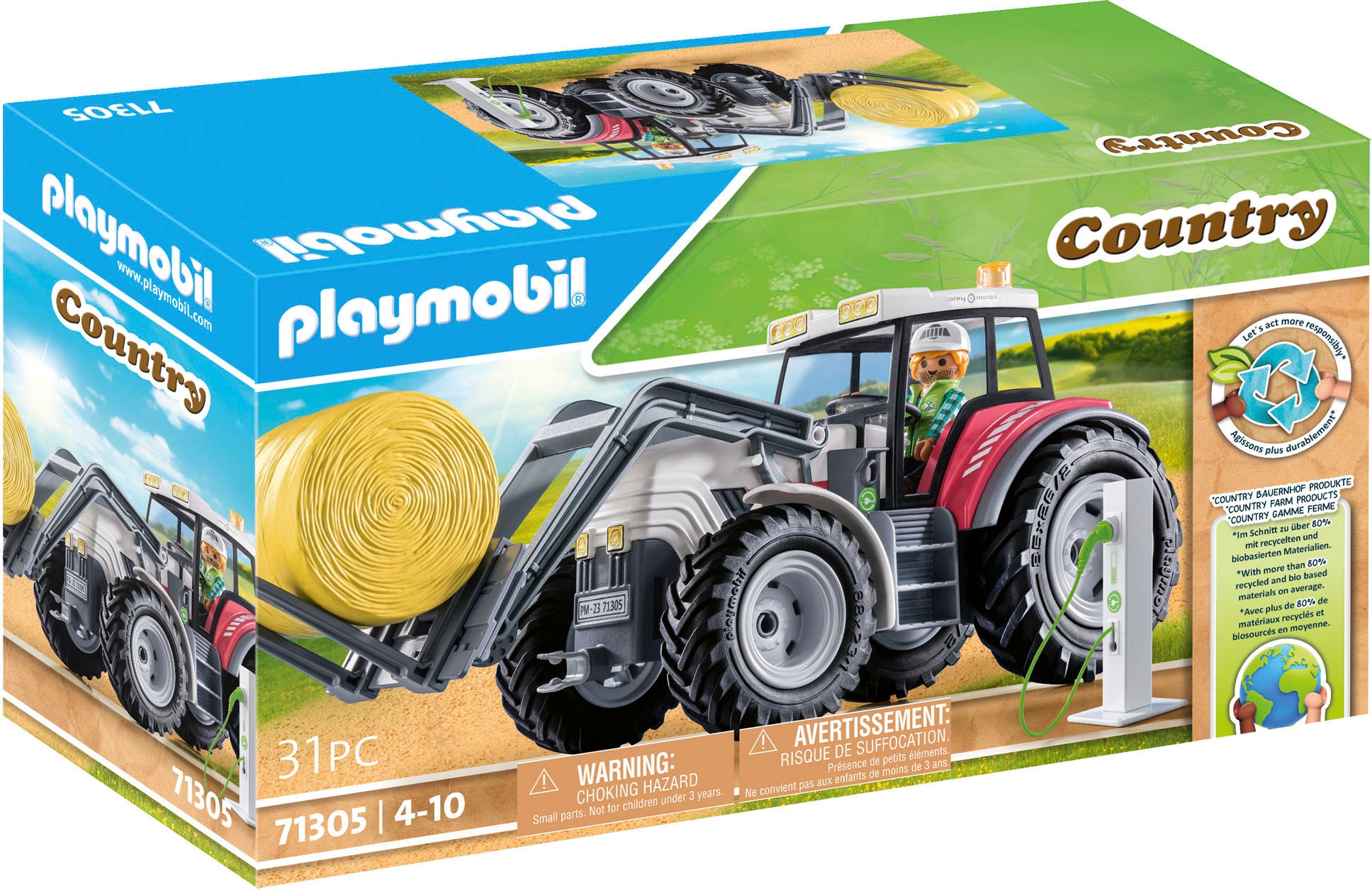 Konstruktions-Spielset »Großer Traktor (71305), Country«, (31 St.), teilweise aus...