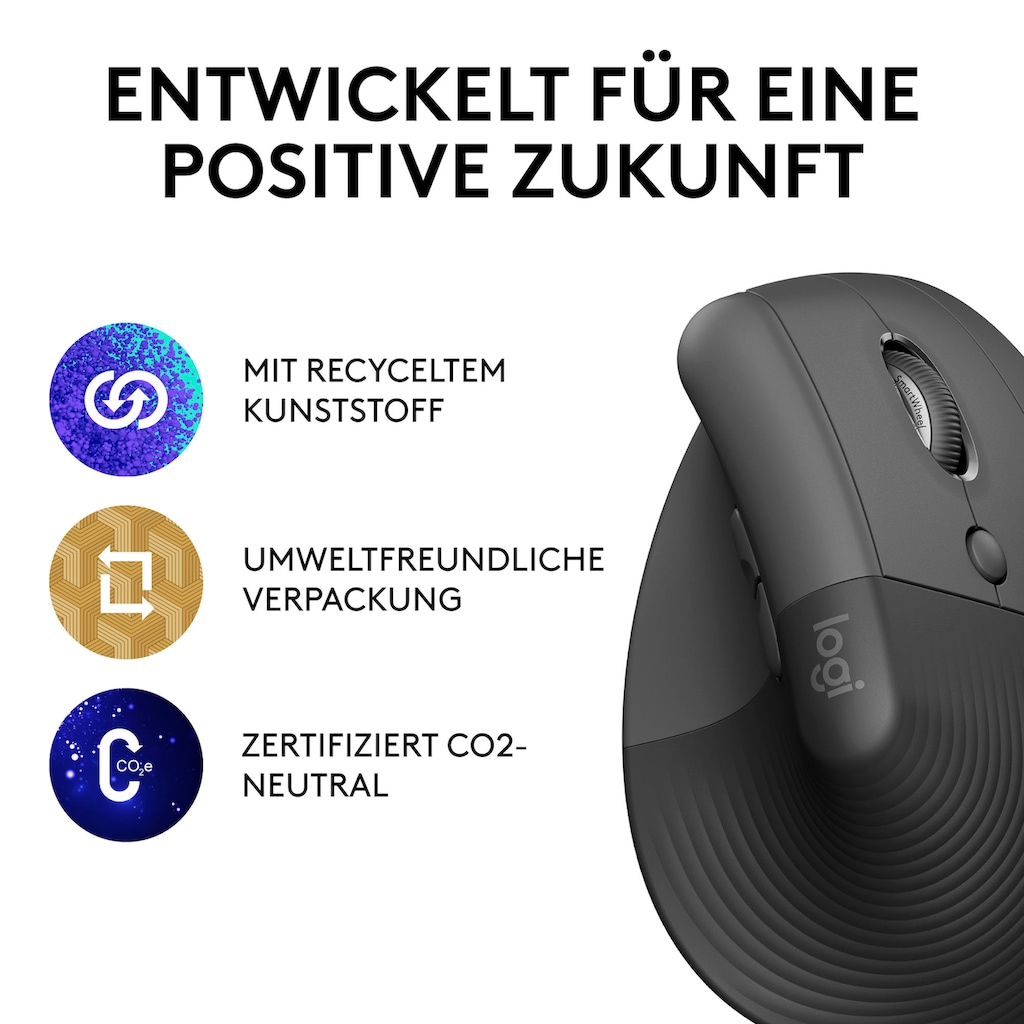 Logitech ergonomische Maus »Lift Right Vertical«, Bluetooth