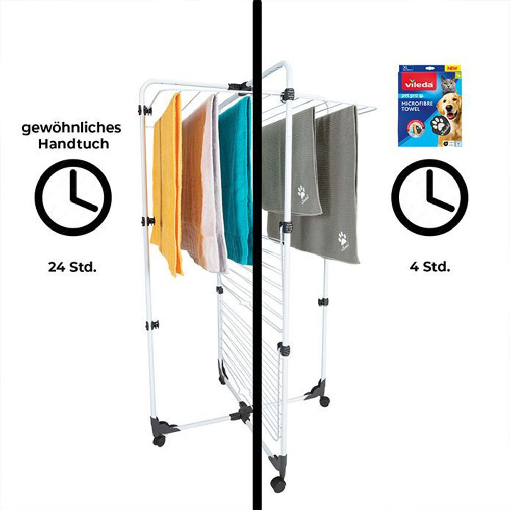 Vileda Wischbezug »Vileda Pet Pro Microfibre Tuch XL«, Mikrofaser, 22,5 cm, (1 St.), Trocknet 6x schneller als ein Baumwolltuch* 
*interner Labortest
