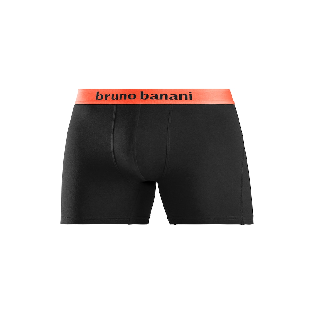 Bruno Banani Langer Boxer »Unterhose für Herren«, (Packung, 4 St.), mit auffälligem Logobund