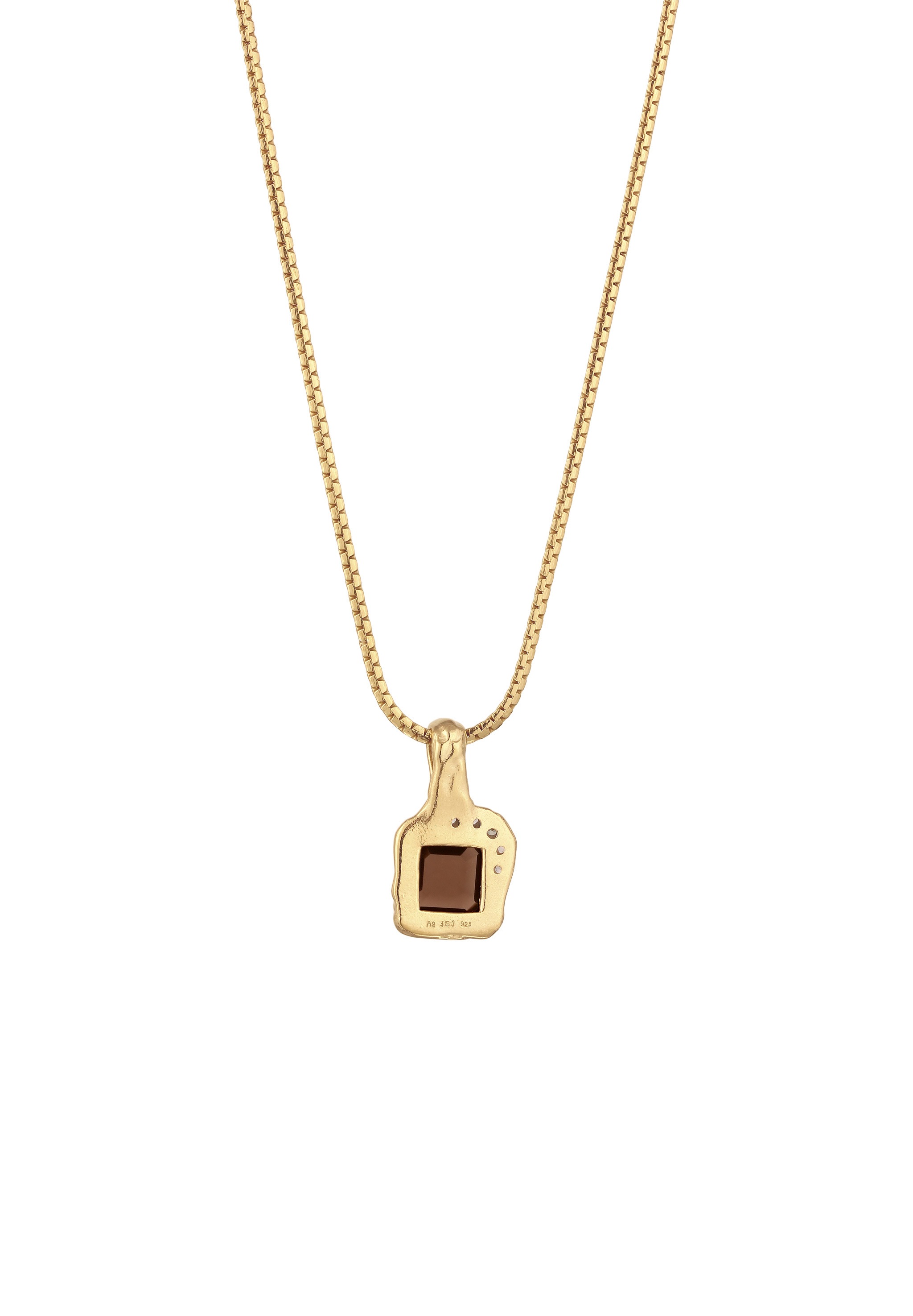 HAZE & GLORY Kette mit Anhänger »Halskette Anhänger Topas Synthetische Turmalin Weiß 925 Sterling Silber Vergoldet«