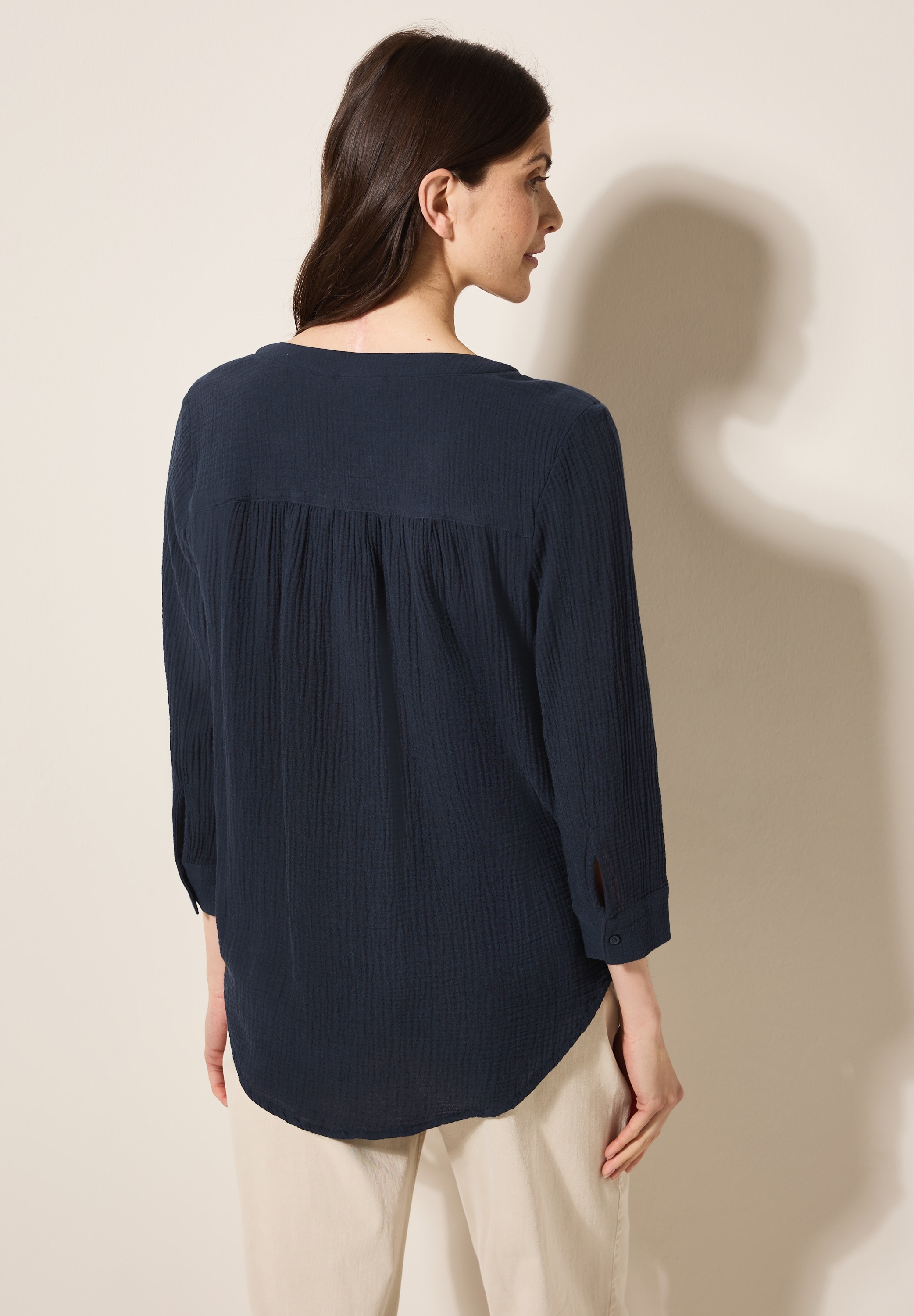 Cecil Shirtbluse, 3/4-Arm Musselin-Optik