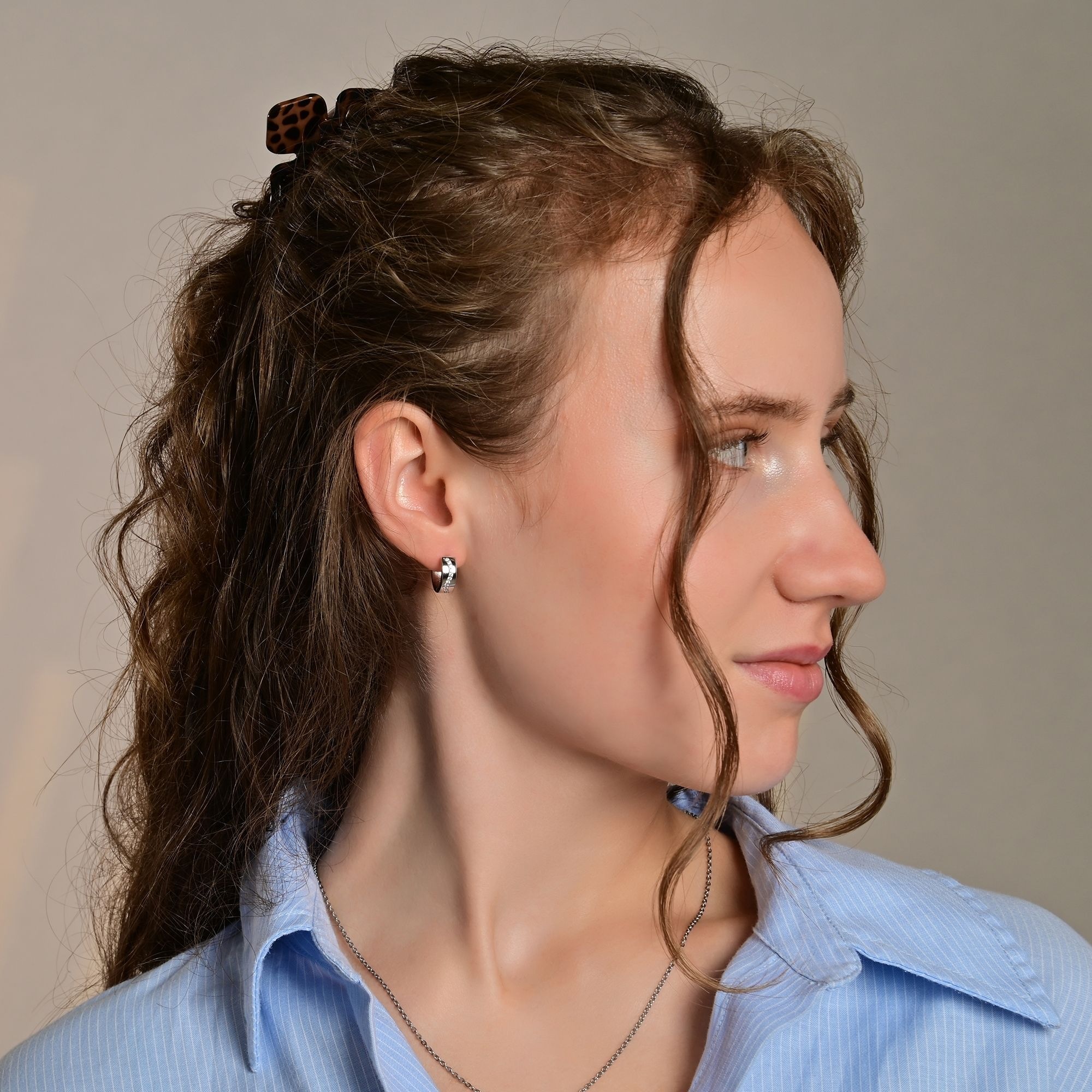 Adelia´s Klappcreolen »Damen Ohrringe – Klappcreole aus 925 Silber mit Zirkonia« Schöne Geschenkidee zum Valentinstag