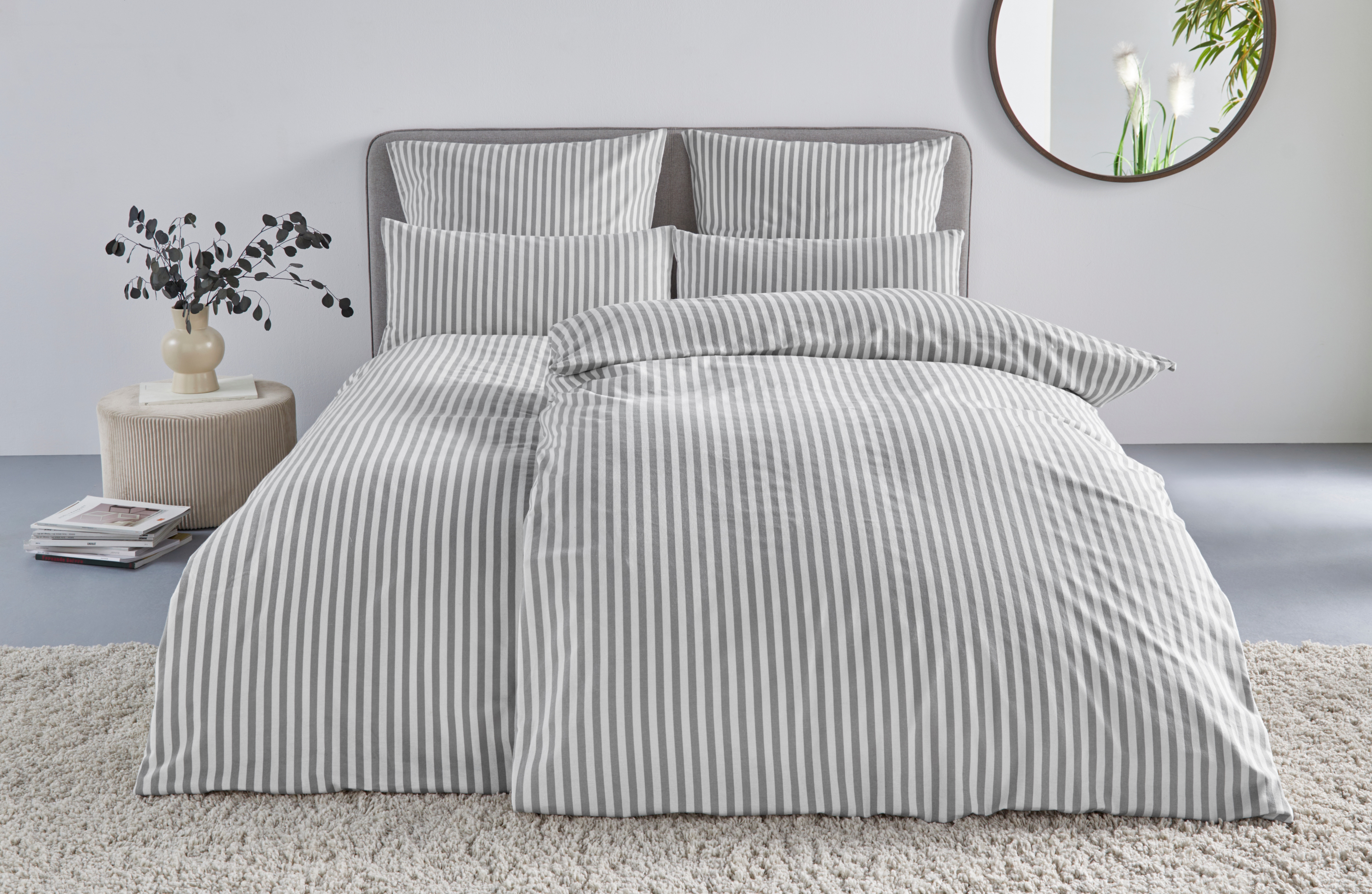 LeGer Home by Lena Gercke Bettwäsche "Linnea" 2 aus 100% Baumwolle, Streifendesign