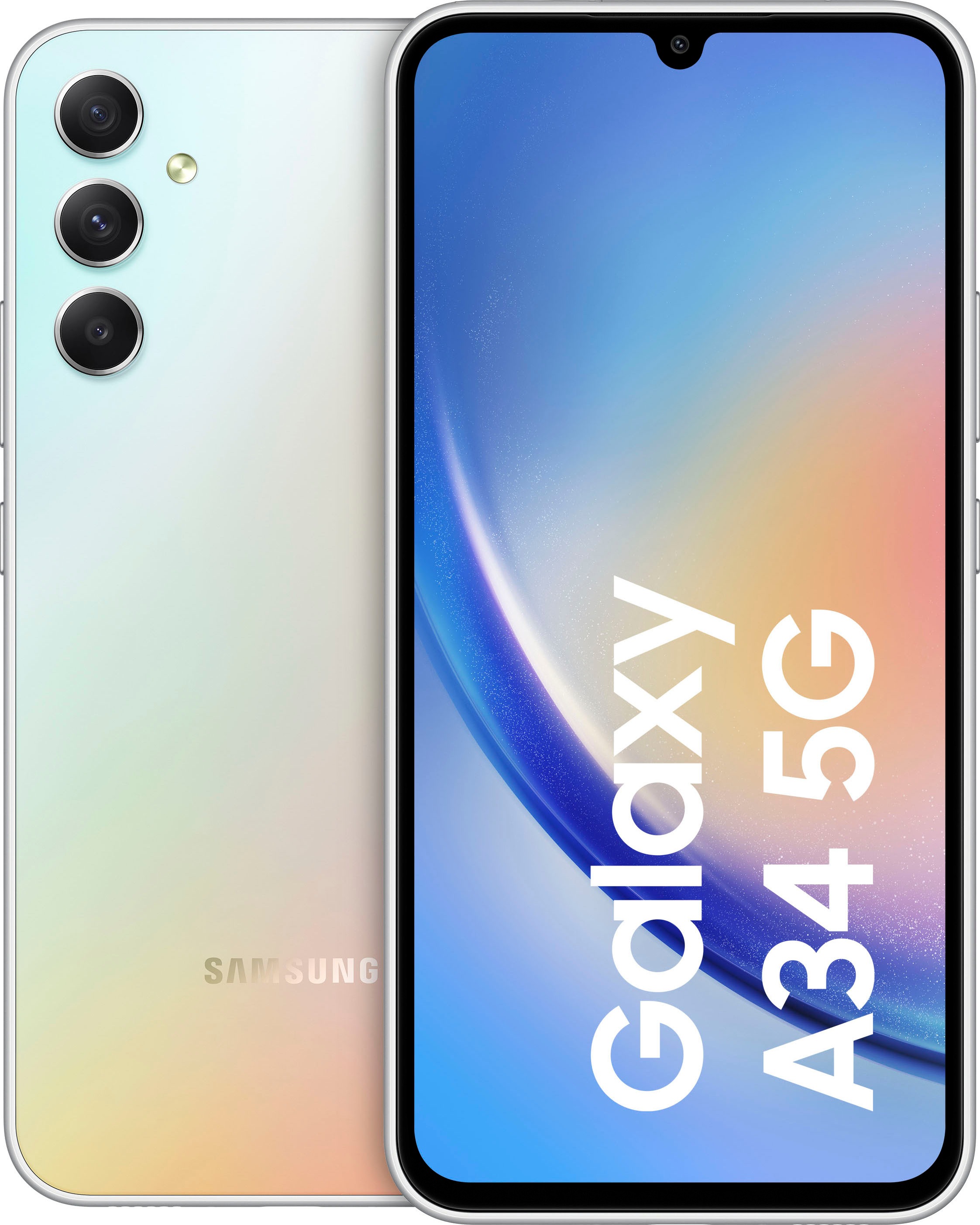 Samsung Smartphone »Galaxy A34 5G 256GB«, silber, 16,65 cm/6,6 Zoll, 256 GB Speicherplatz, 48 MP Kamera
