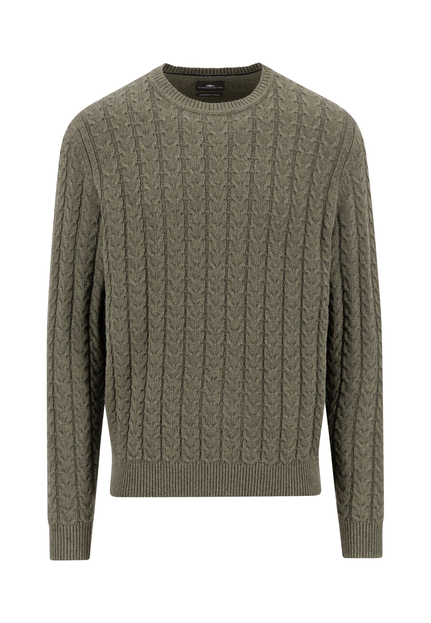 FYNCH-HATTON Strickpullover mit Zopfmuster und Wolle günstig online kaufen