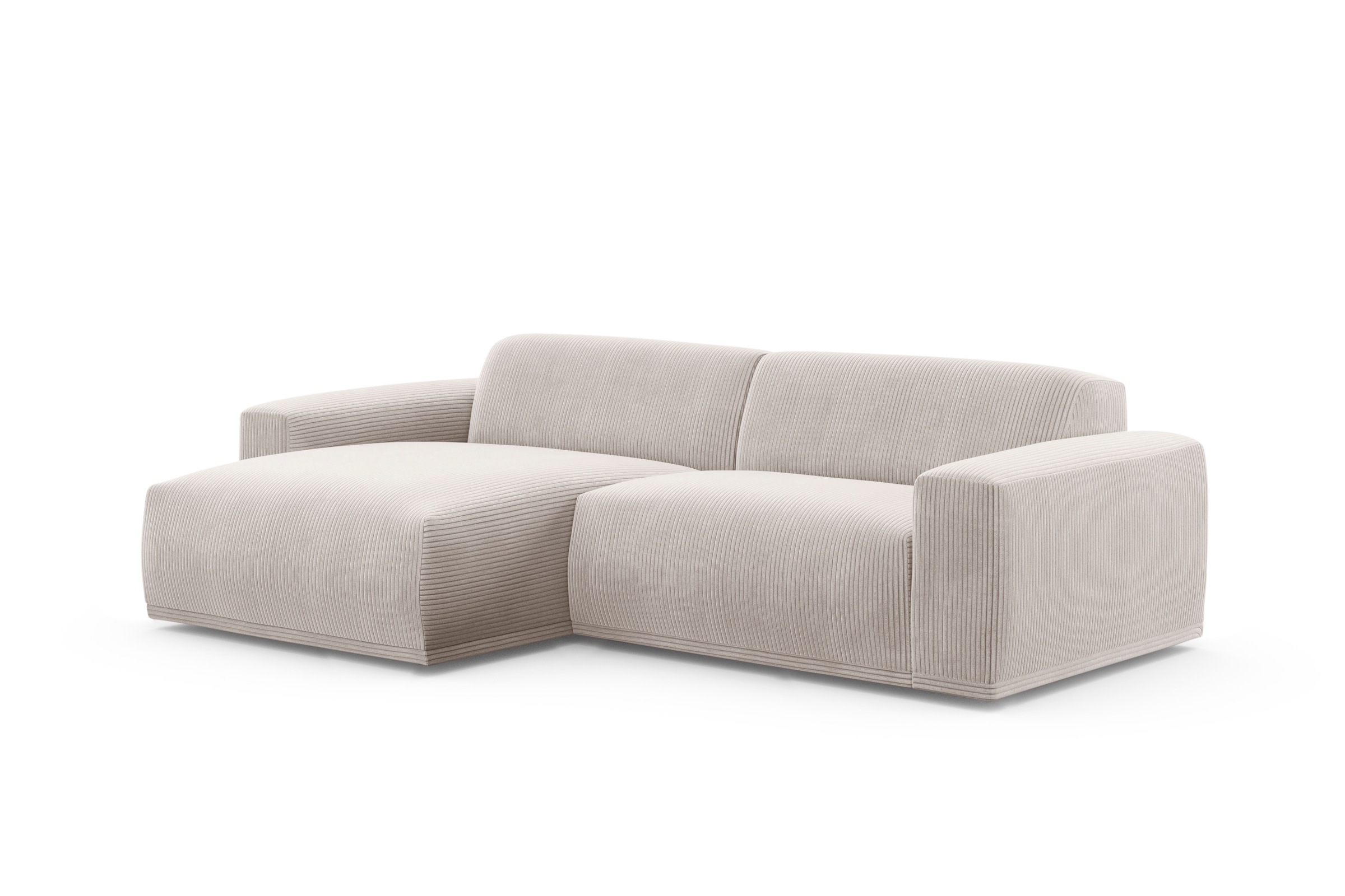 TRENDMANUFAKTUR Ecksofa »Braga, mit hochwertigem Kaltschaum, L-Form, in Cord erhältlich«, (2 St.), modernes Sofa, Couch mit hohem Sitzkomfort, 255/72/160 cm (B/H/T)