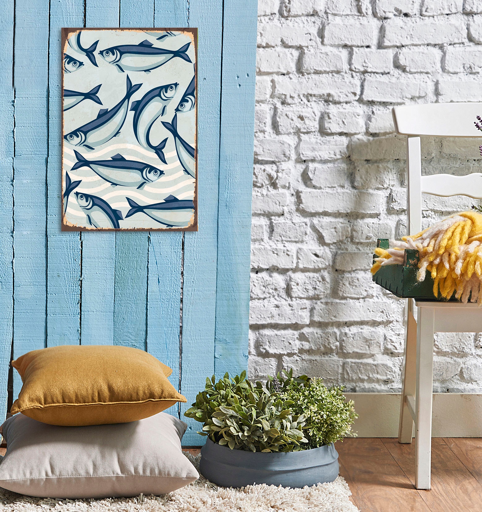 queence Metallbild "Maritim" Tiere 1 Stk. tlg. Stahlschilder günstig online kaufen