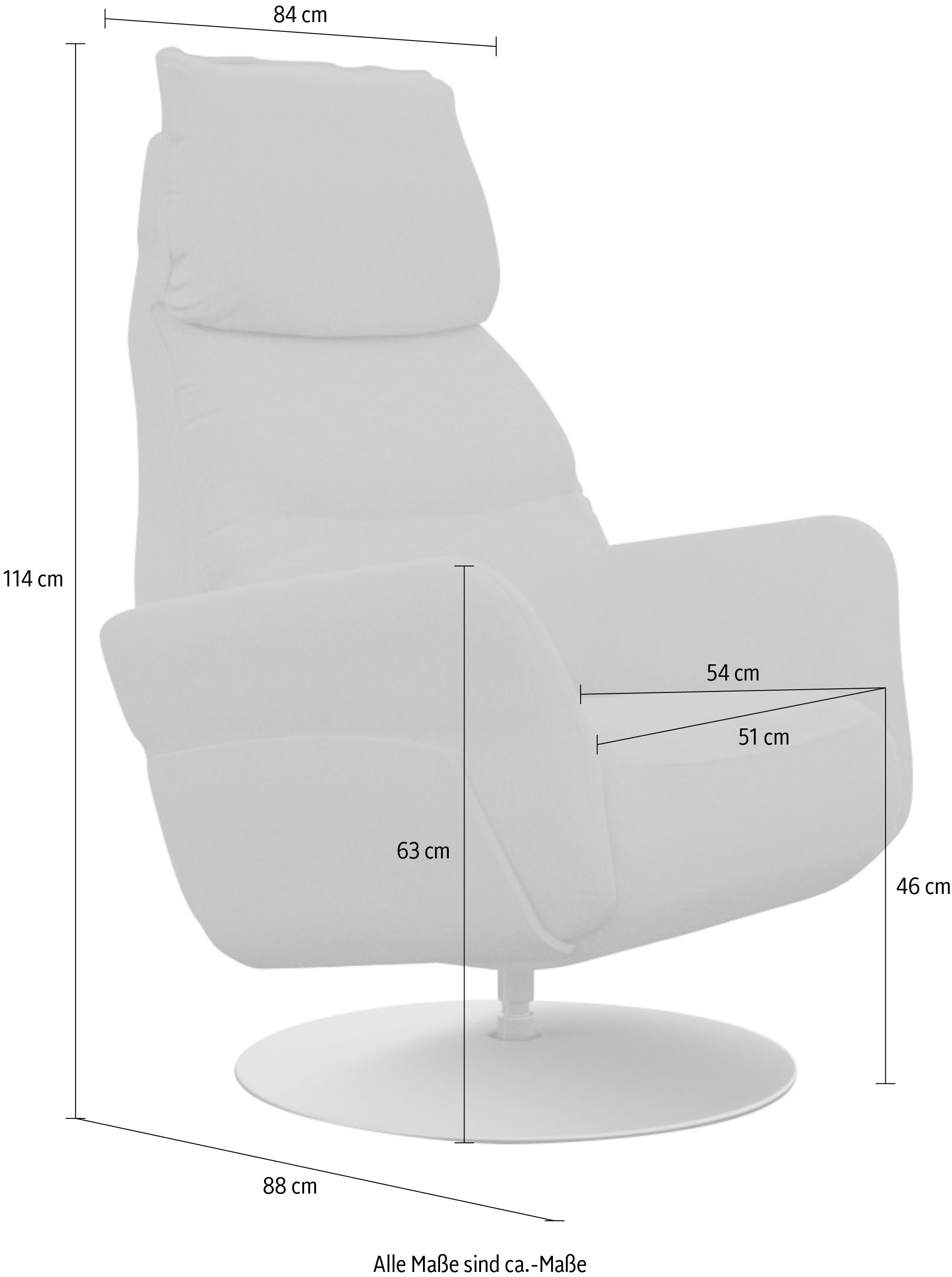 ADA trendline Relaxsessel »Thimo«, in Größe M, Liegefläche 180cm, verstellbar, optional mit Aufstehhilfe