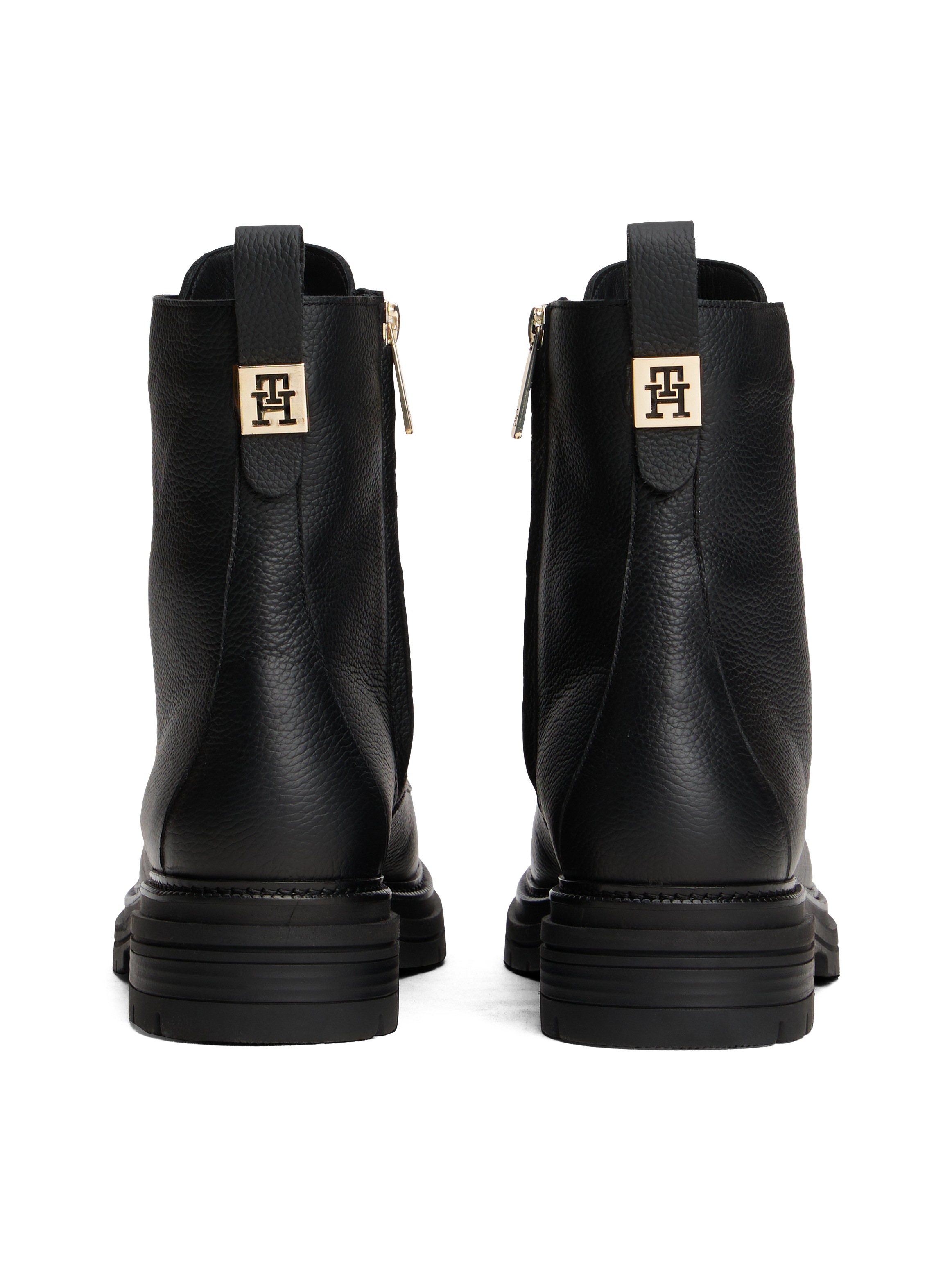 Tommy Hilfiger Schnürboots »TH PLAQUE PEBBLE LACE BOOT WARM«  , Blockabsatz, Schnürstiefelette mit TH-Schmuckelement an der Ferse