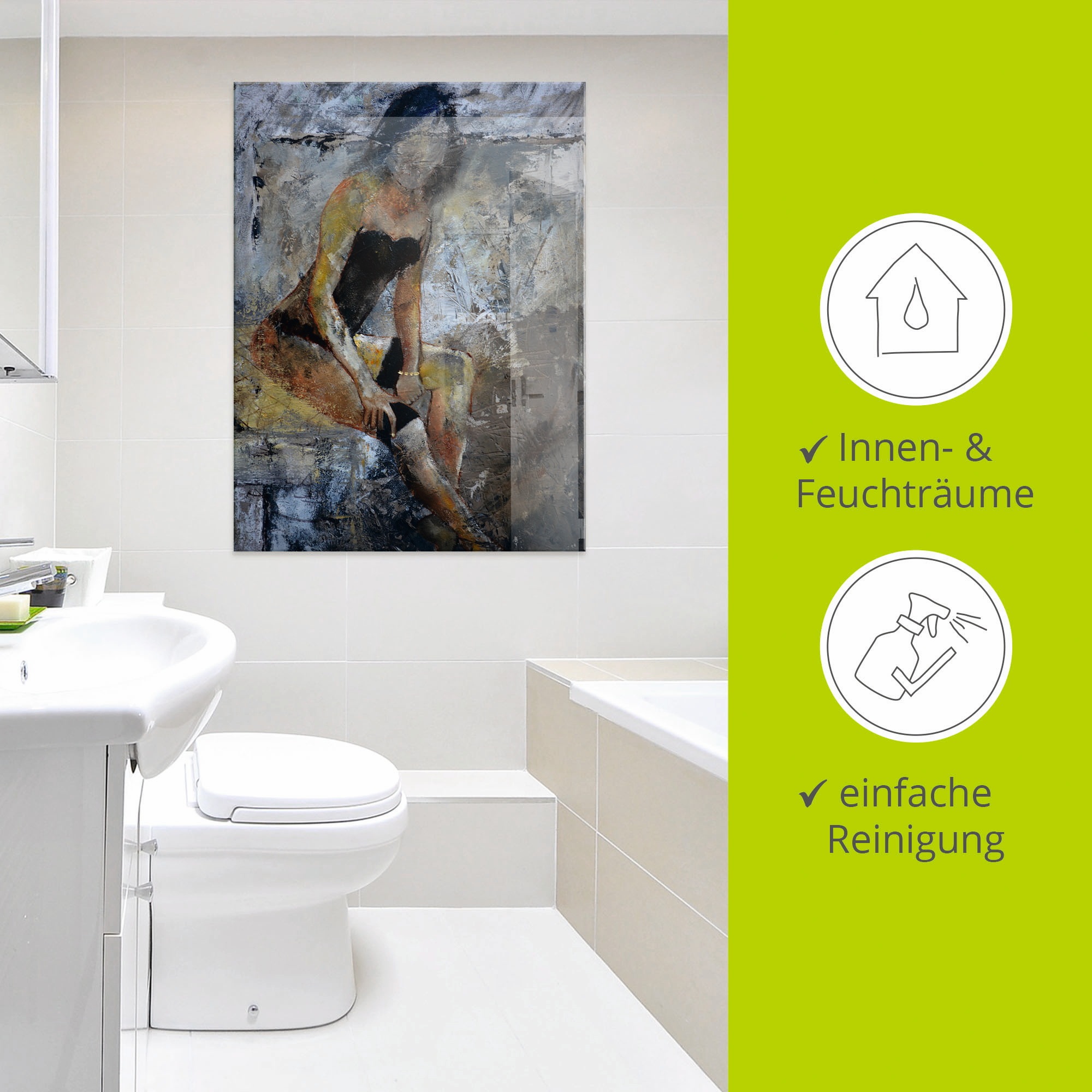 Artland Glasbild »Ausgezogen«, Frau, (1 St.), in verschiedenen Größen